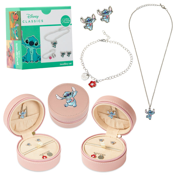 Disney Stitch 3 Piece Jewellery Set, Earrings,  Bracelet & Necklace Set - Get Trend