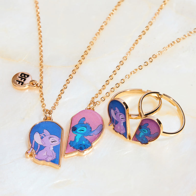 Disney Stitch Friendship Jewellery Set - Earrings, Bracelet & Necklace - Stitch & Angel - Get Trend