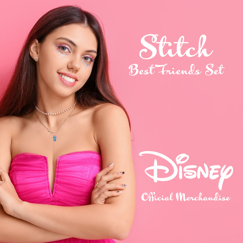 Disney Stitch Friendship Jewellery Set - Earrings, Bracelet & Necklace - Stitch & Angel - Get Trend