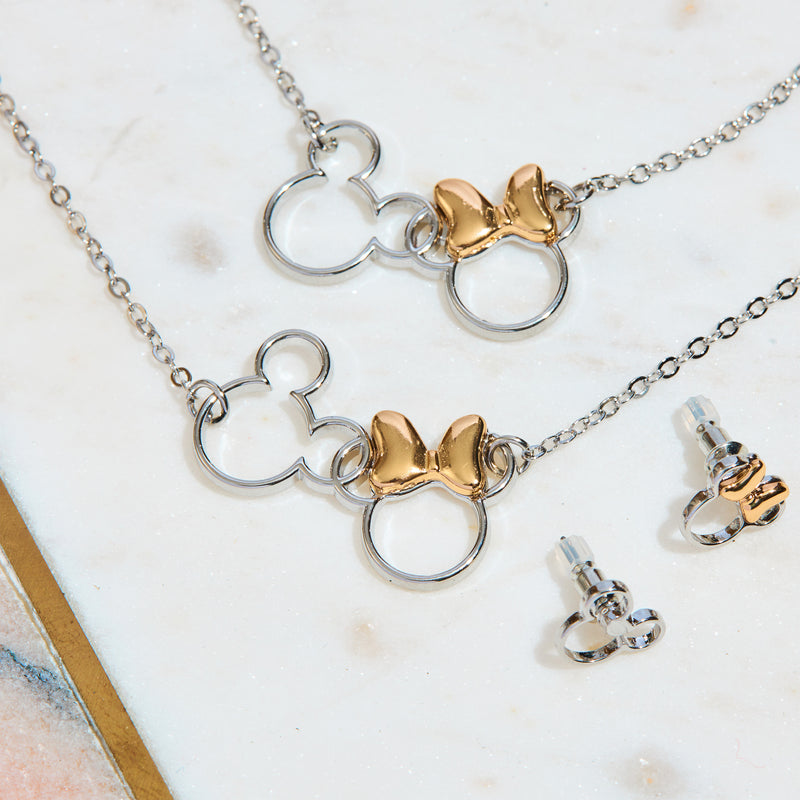 Disney Jewellery Set - Earrings, Bracelet & Necklace - Minnie/Mickey - Get Trend