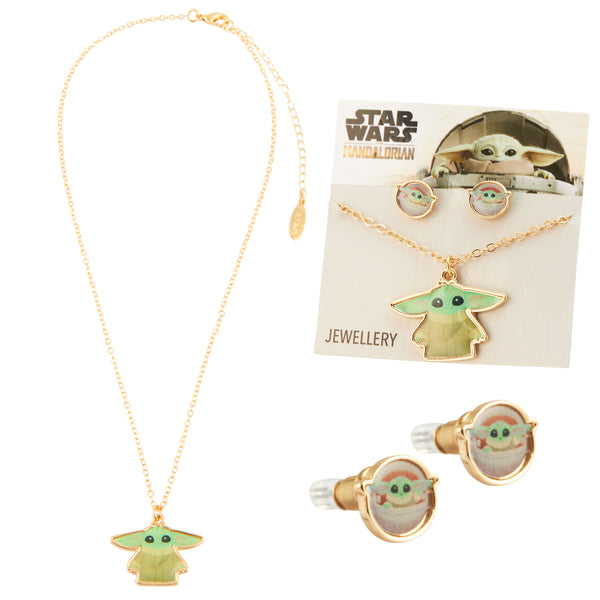Disney Jewellery Set - Earrings, Bracelet & Necklace - Baby Yoda - Get Trend
