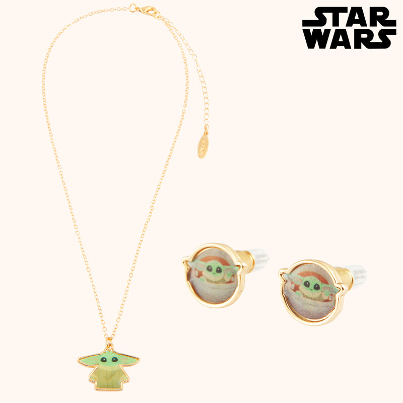 Disney Jewellery Set - Earrings, Bracelet & Necklace - Baby Yoda - Get Trend
