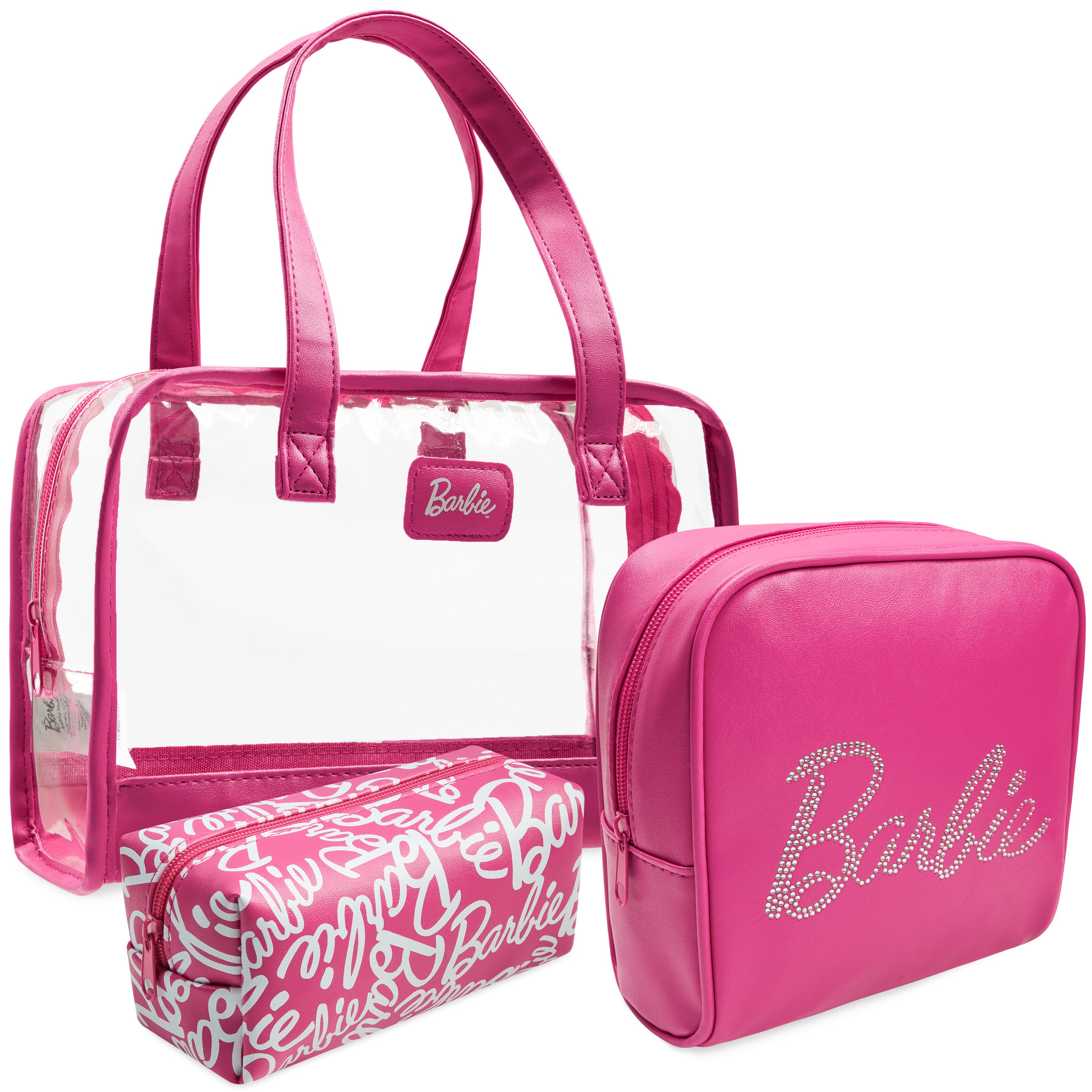 Barbie Toiletry Bags Set of 3, Zipped Wash Bag and Cosmetic Bag Holiday Essentials - Gifts for Her - Get Trend
