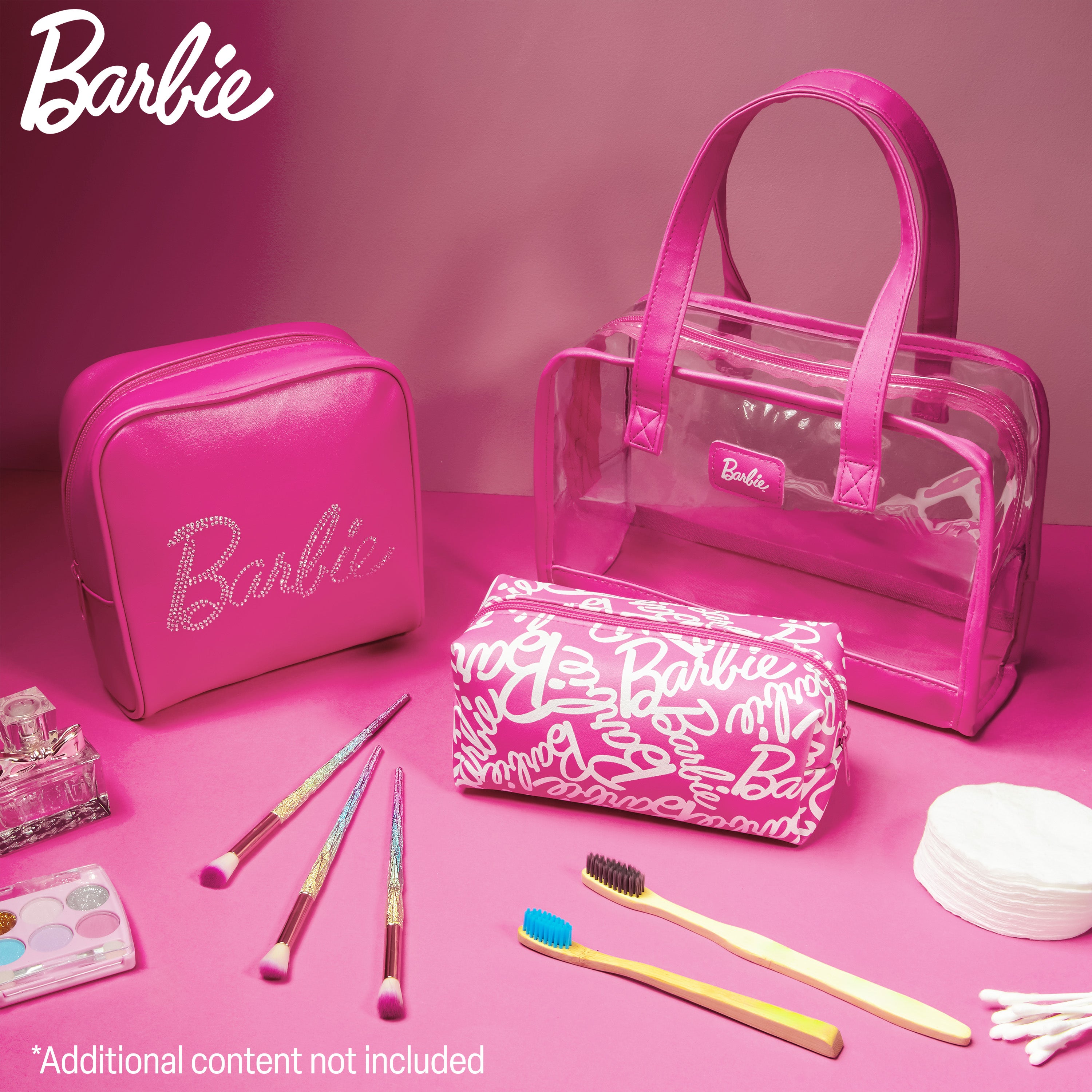 Barbie Toiletry Bags Set of 3, Zipped Wash Bag and Cosmetic Bag Holiday Essentials - Gifts for Her - Get Trend