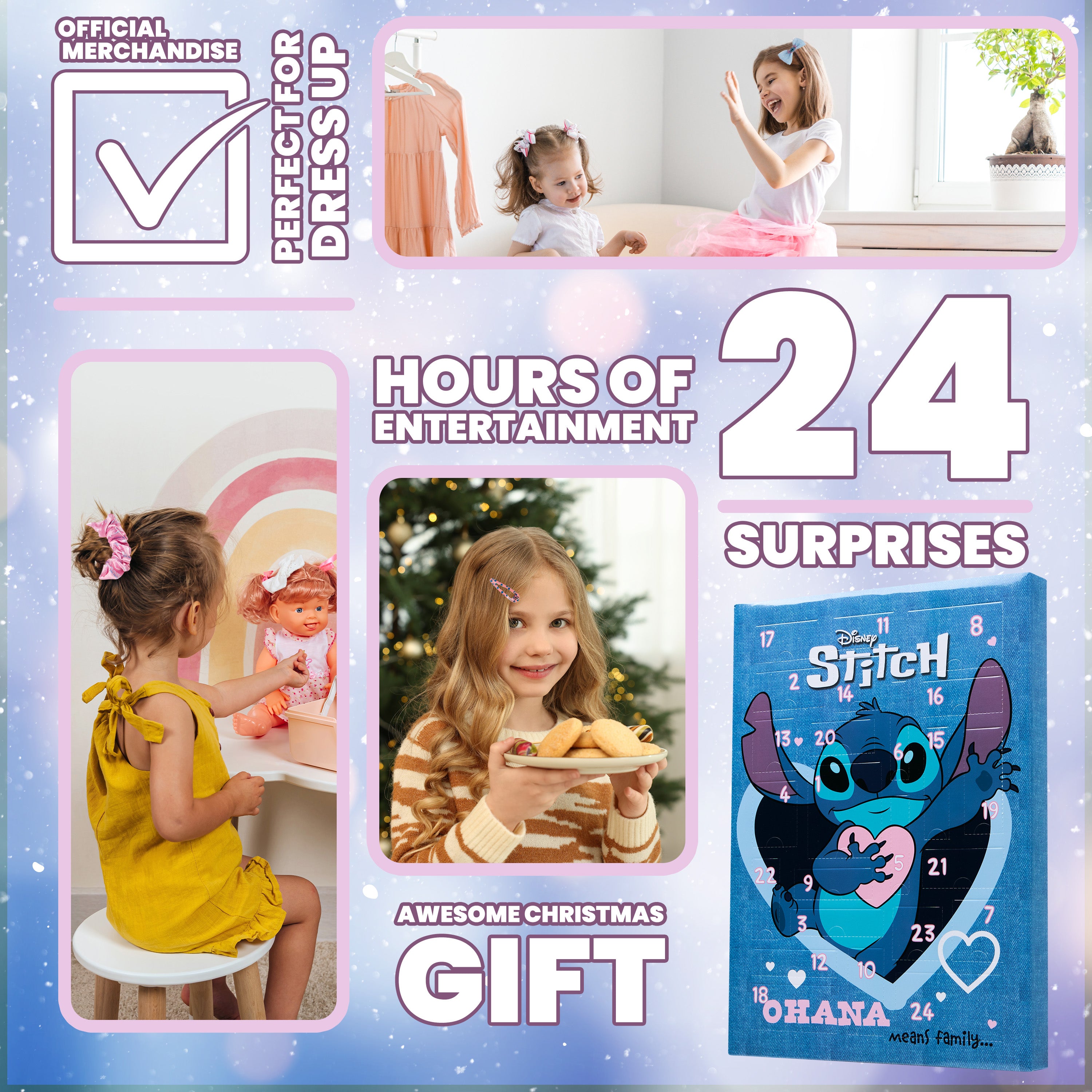 Disney Stitch Advent Calendar 2025, Girls Hair Accessories Countdown Calendar (Blue) - Get Trend