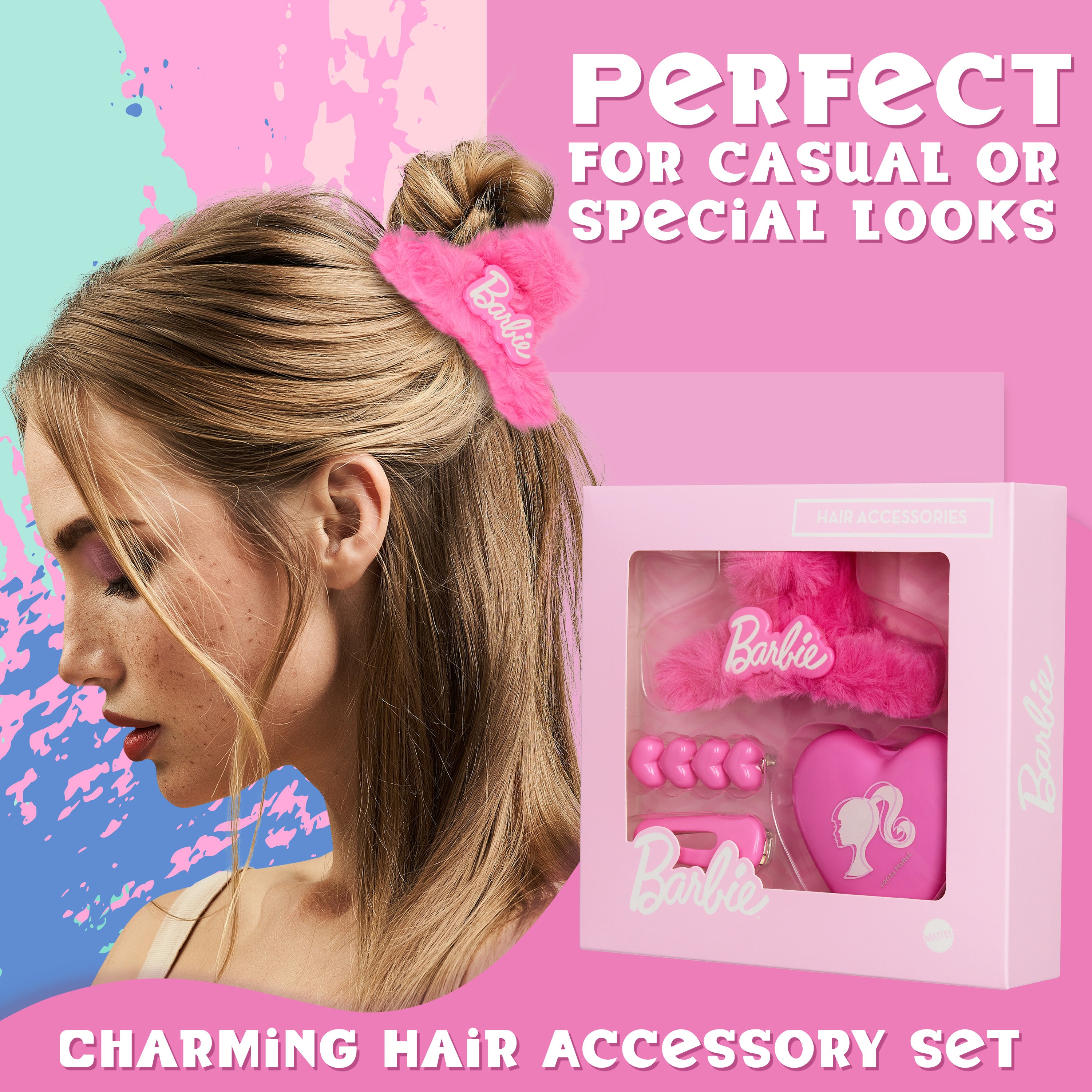 Barbie Claw Clip and Hair Accessories Set, Hair Clips Brush - Girls Gifts - Get Trend