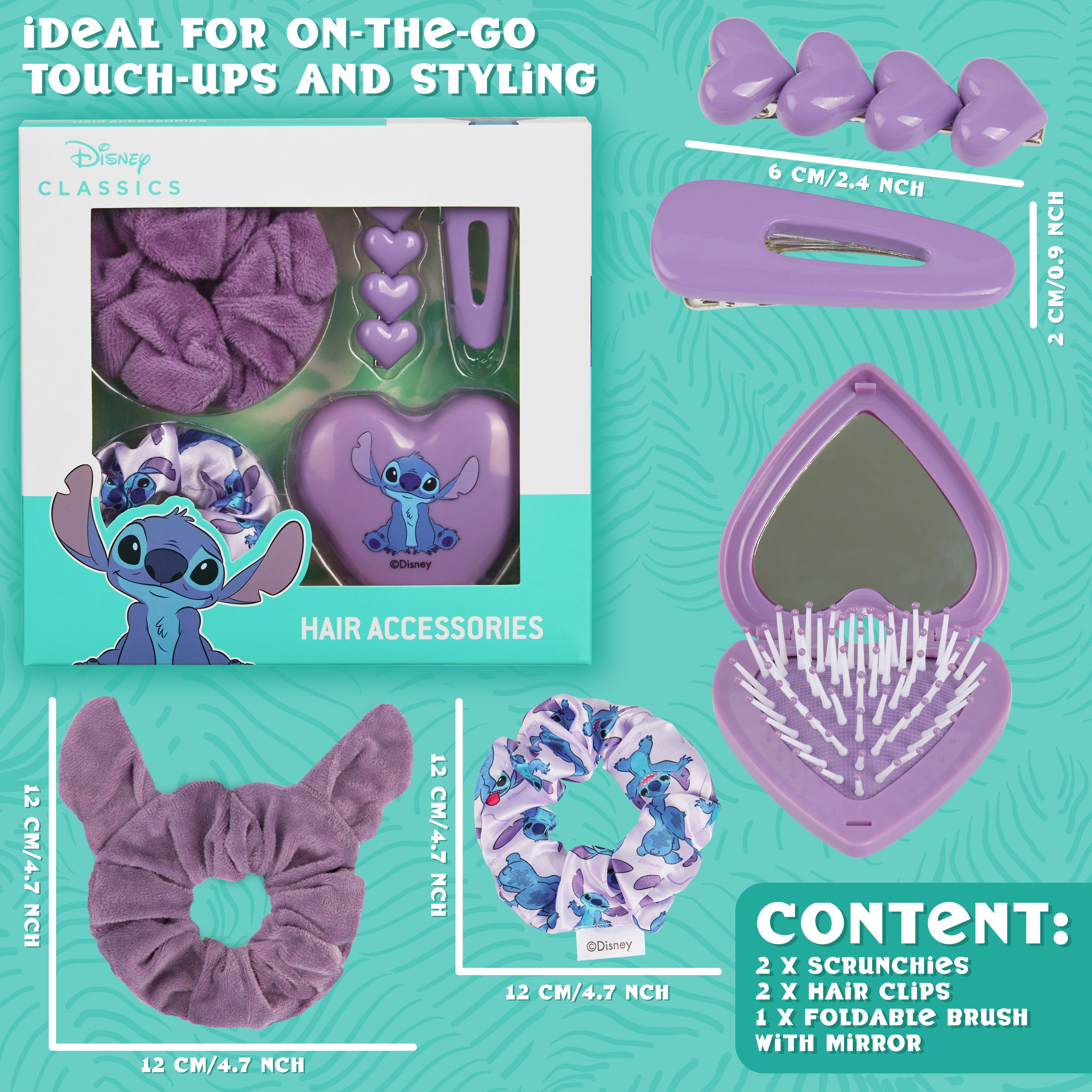 Disney Stitch Hair Clips and Hair Accessories Set Scrunchie Brush - Stitch Gifts - Get Trend