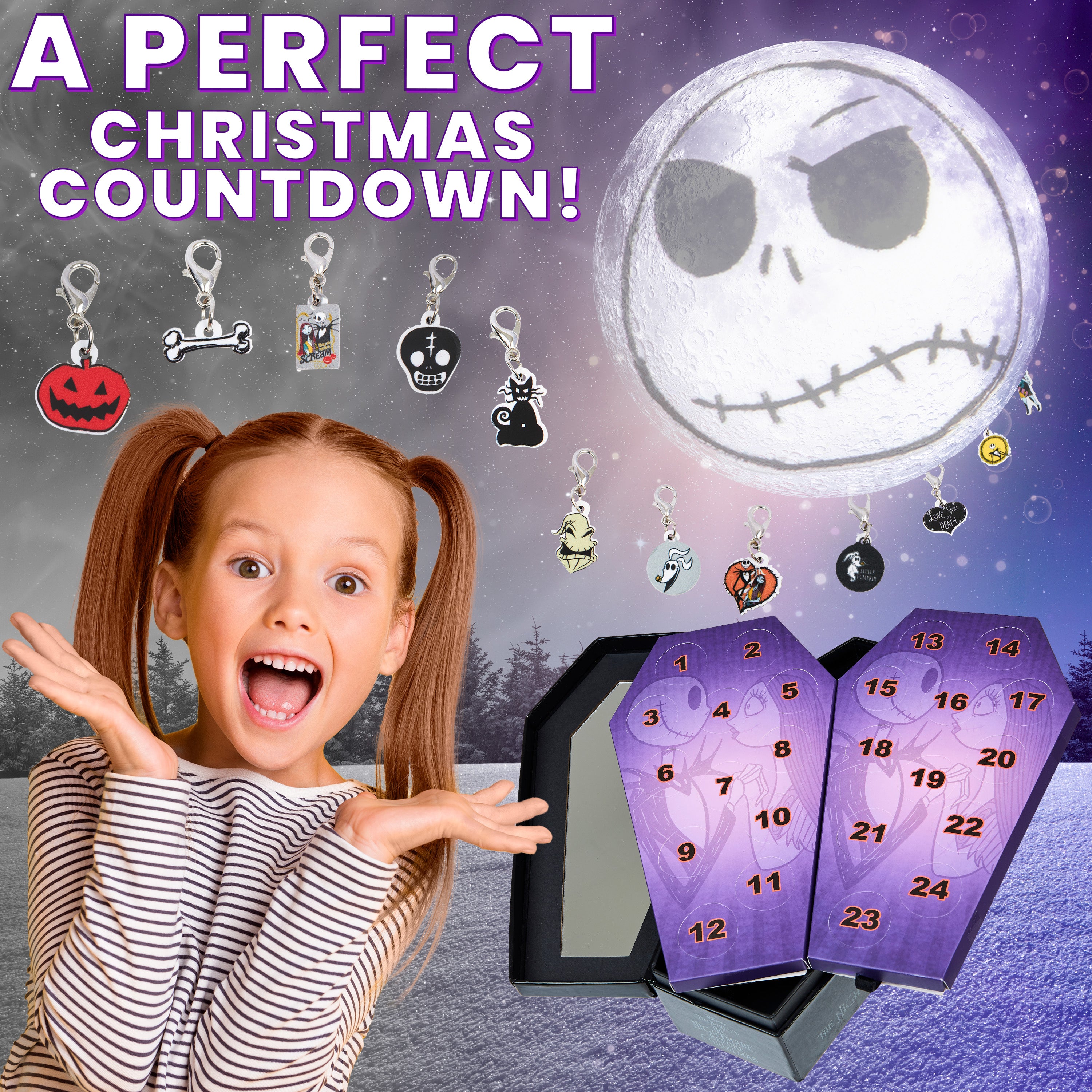 Disney The Nightmare Before Christmas Jewellery Advent Calendar 2025 (Black Jewellery) - Get Trend