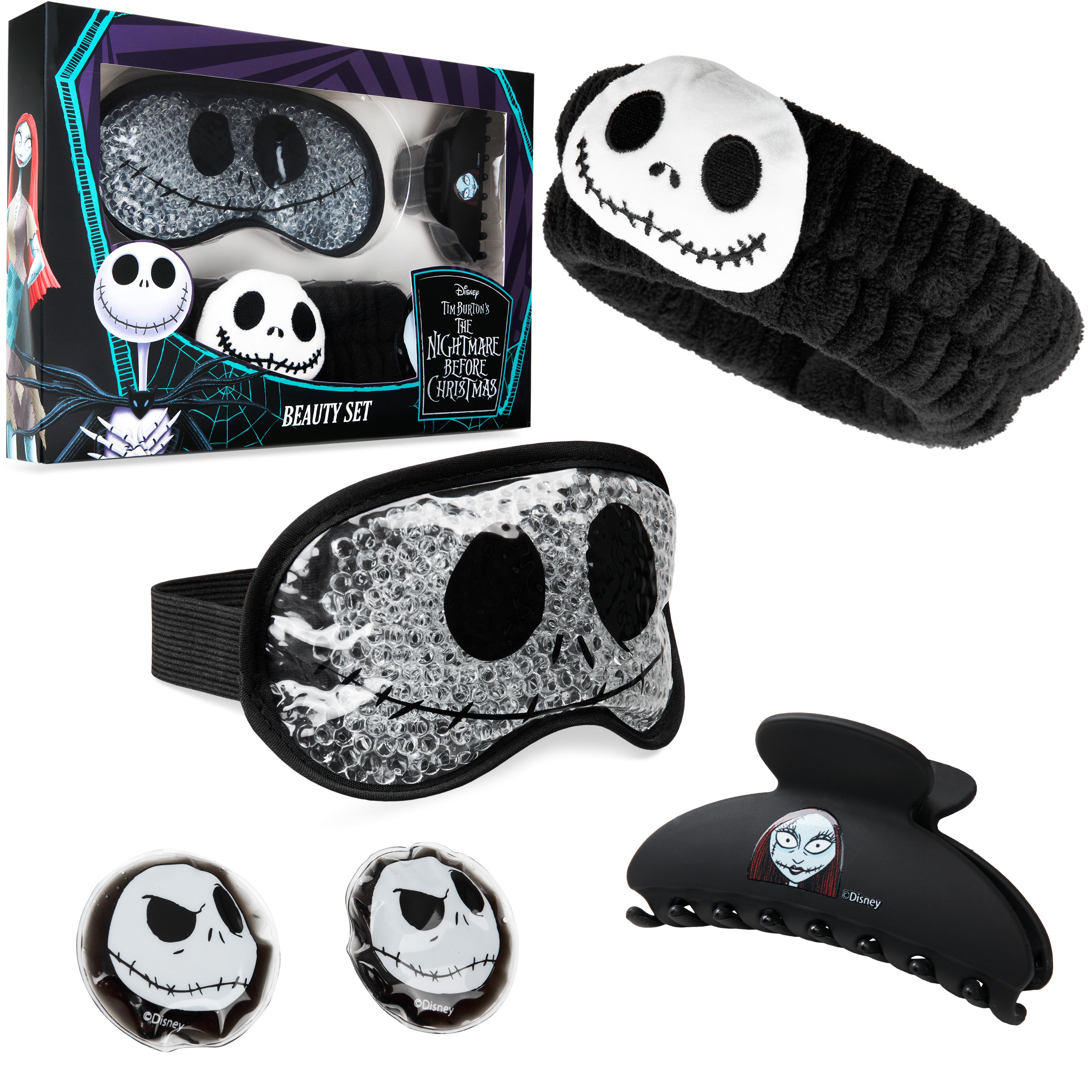 Disney Stitch Cooling Eye Mask & Beauty Accessories Set with Claw Clip Skincare Headband Soothing Cooling Eye Pads, Pampering Beauty Gifts for Women (Black) - Get Trend