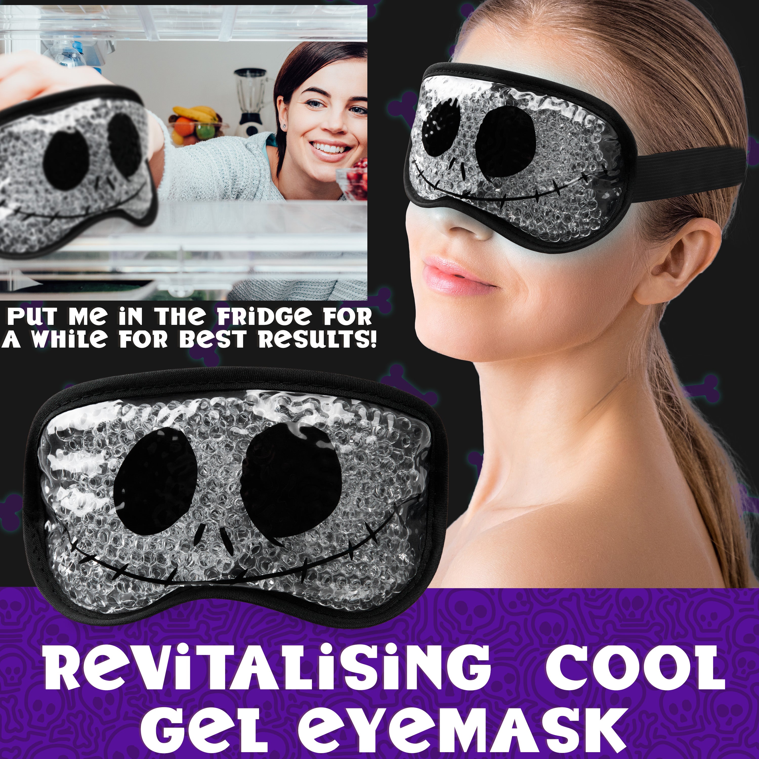 Disney Stitch Cooling Eye Mask & Beauty Accessories Set with Claw Clip Skincare Headband Soothing Cooling Eye Pads, Pampering Beauty Gifts for Women (Black) - Get Trend