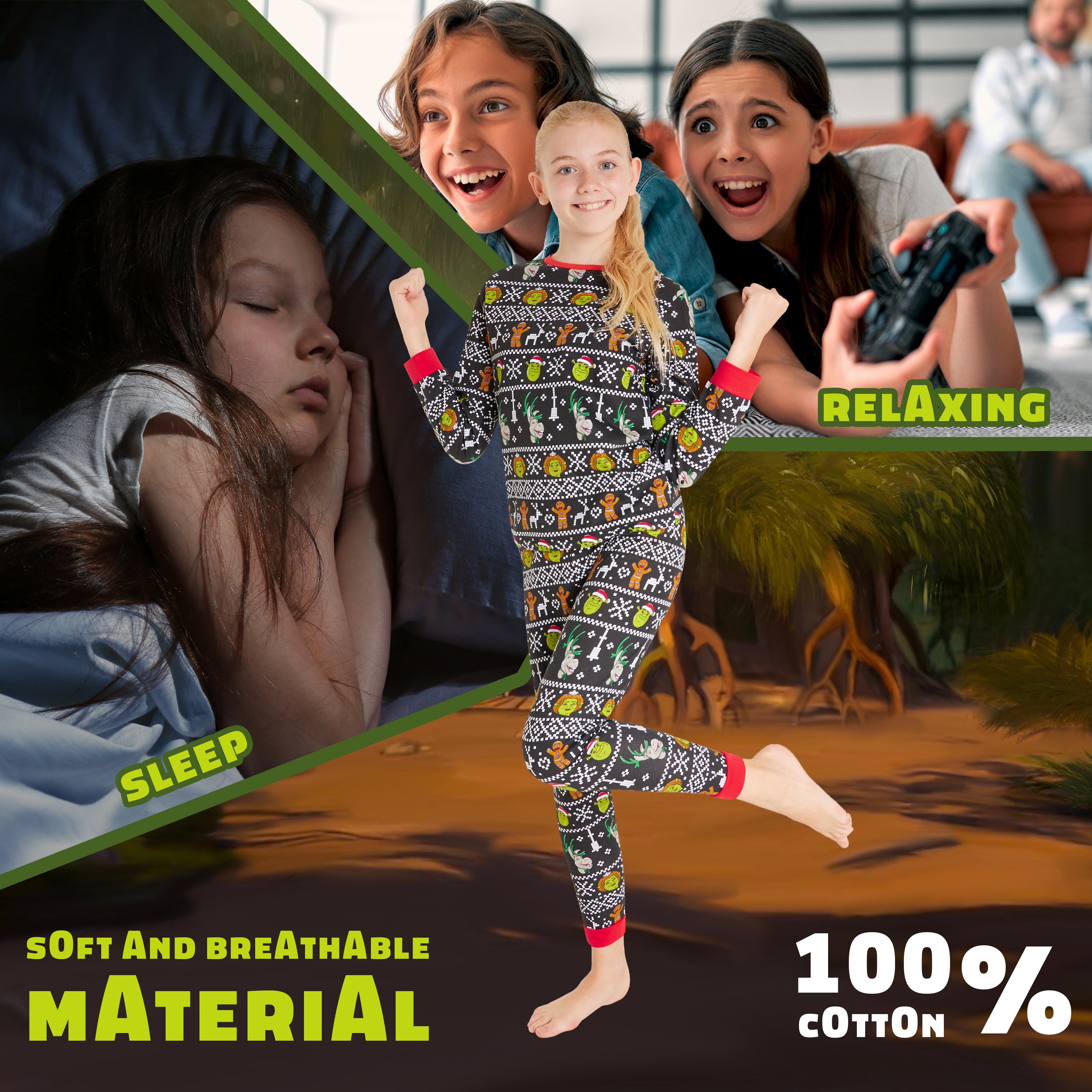 Shrek Christmas Matching Family Pyjamas, Matching PJs for Women, Men, Teens, Kids - Get Trend