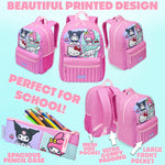 Hello Kitty Sanrio Backpack Set 4 Pcs Girls Water Bottle Pencil Case Insulated Lunch Bag - Get Trend