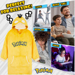 Pokemon Boys Oversized Fleece Hoodie with Sherpa-Lined Hood - Anime Gifts - Get Trend
