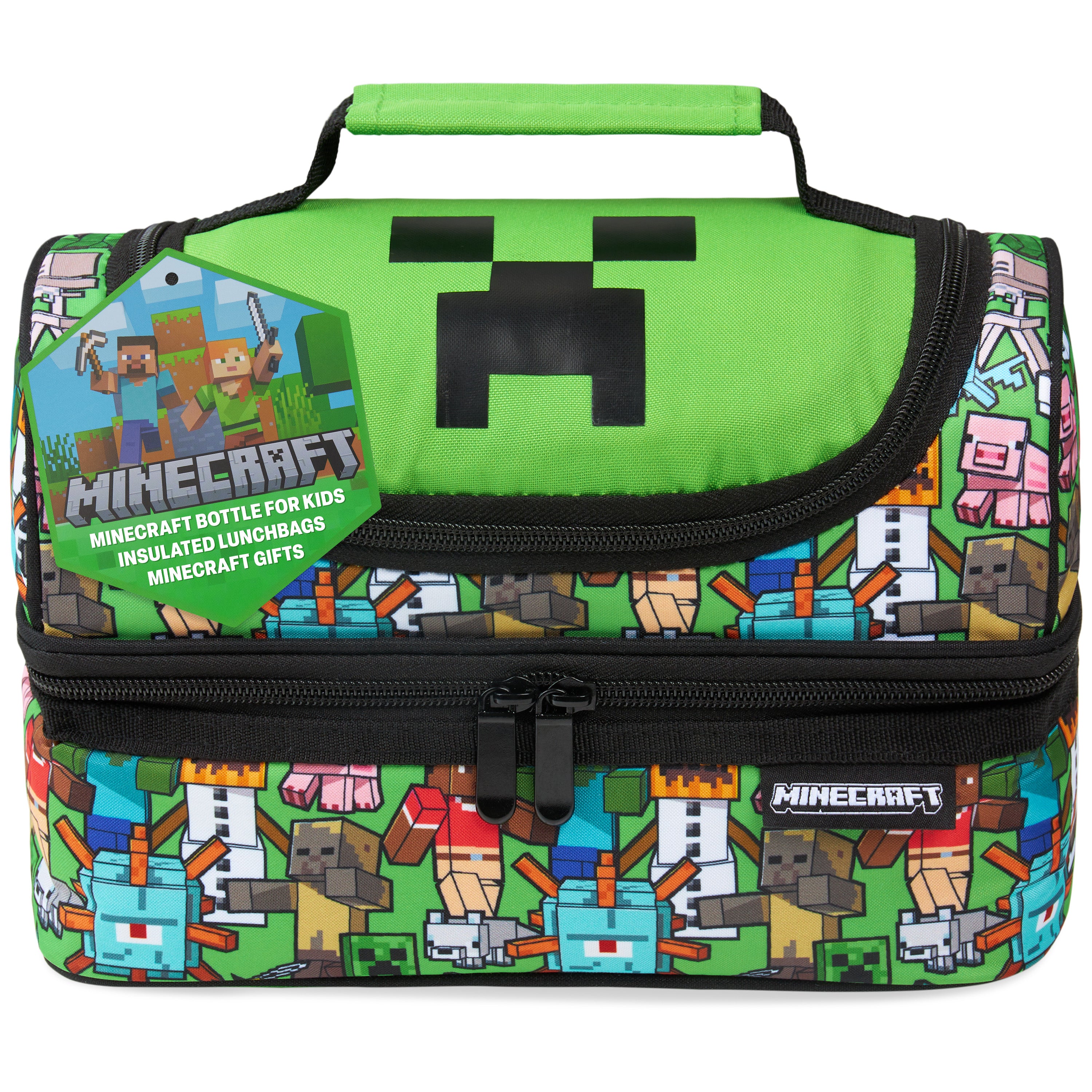 Minecraft Lunch Bag for Kids Insulated Lunch Box Creeper  Cooler Bag (Multi) - Get Trend