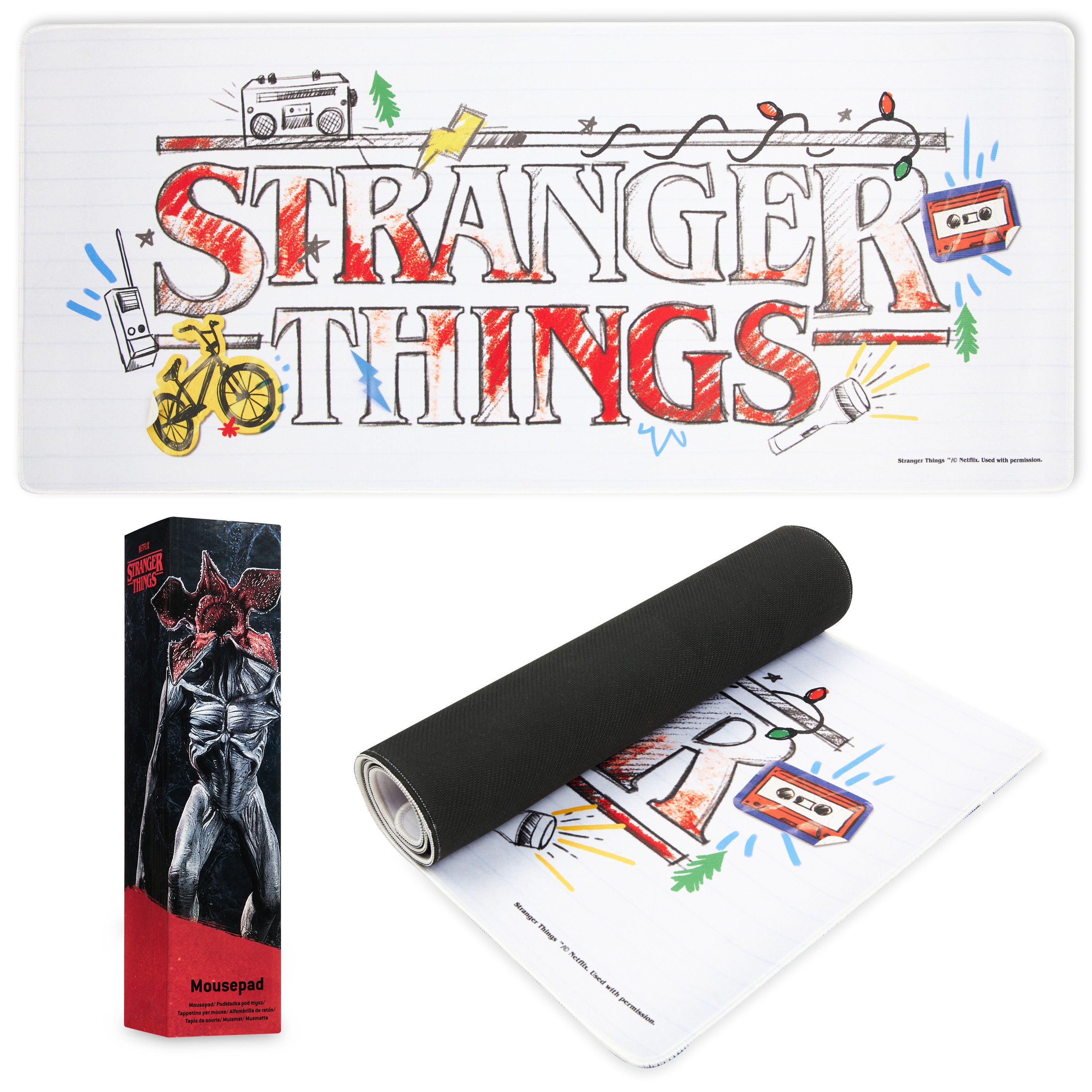 Stranger Things Desk Mat Large -Desk Protector Mat  - White - Get Trend