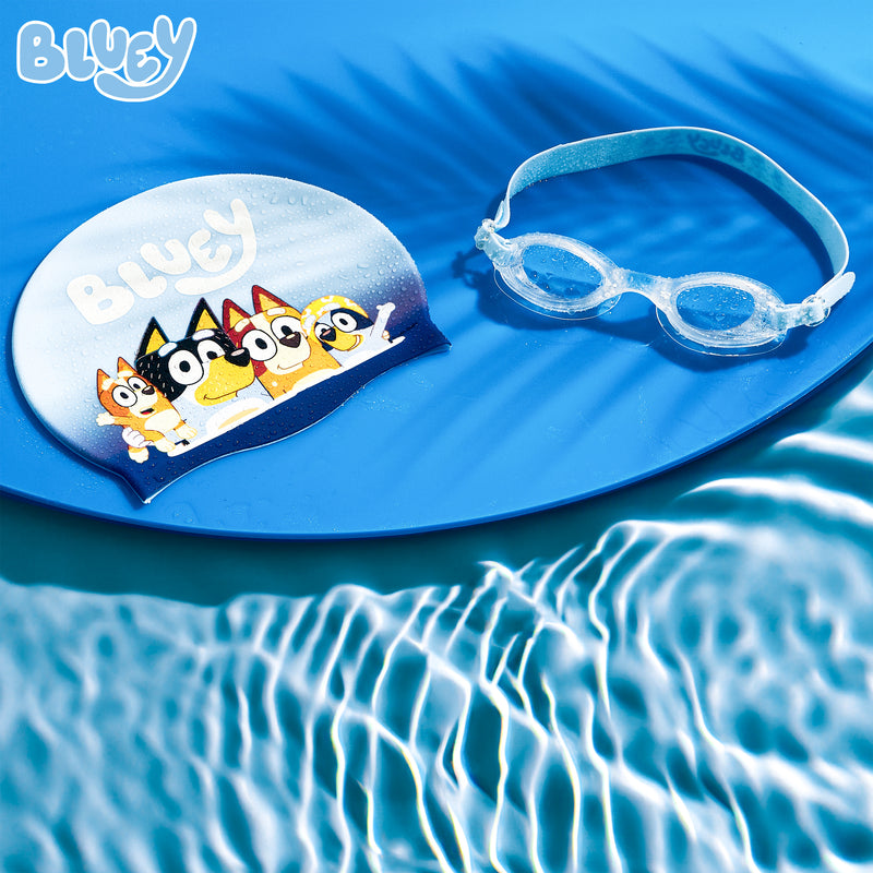 Bluey Kids Swimming Goggles and Swimming Cap Set Anti-Fog UV Protection - Get Trend