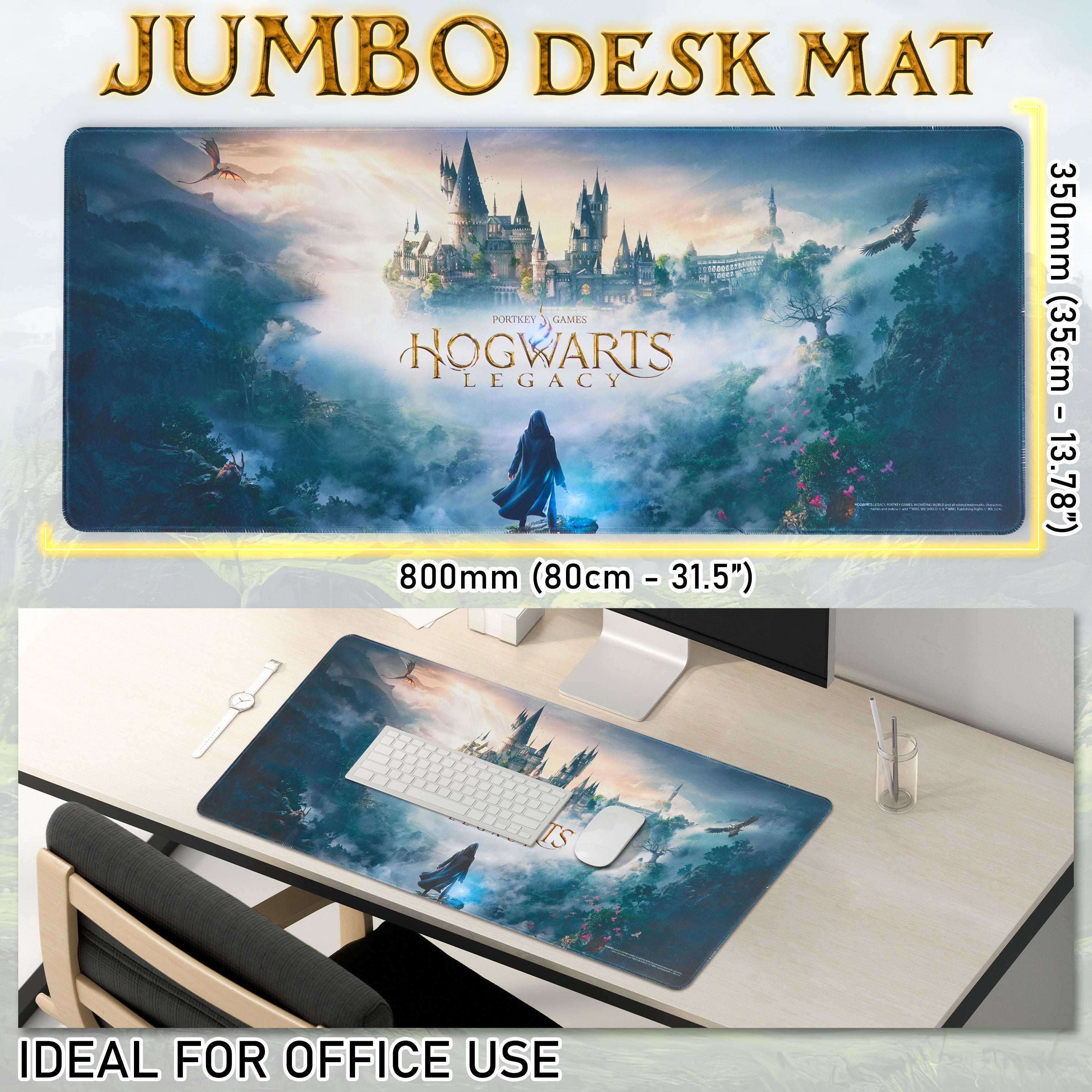 Harry Potter Hogwarts Legacy Gaming Mouse Pad Large Desk Mat 80 x 35cm Desk Protector Mat PC Laptop Keyboard Desk Accessories - Get Trend