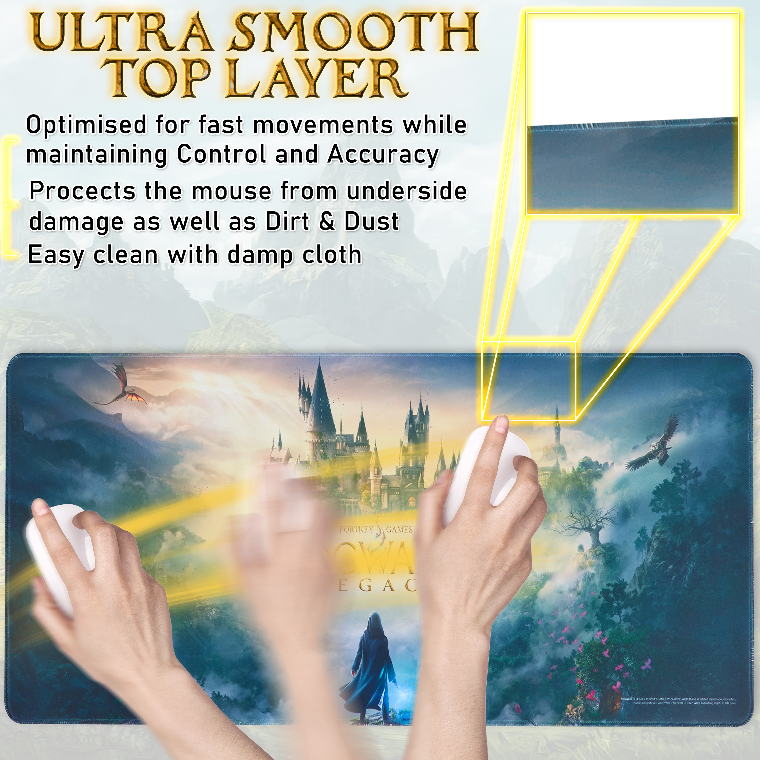 Harry Potter Hogwarts Legacy Gaming Mouse Pad Large Desk Mat 80 x 35cm Desk Protector Mat PC Laptop Keyboard Desk Accessories - Get Trend