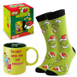 The Grinch Mug and Socks Gift Set Calf Socks and 325ml Mug - Gifts for Him - Get Trend