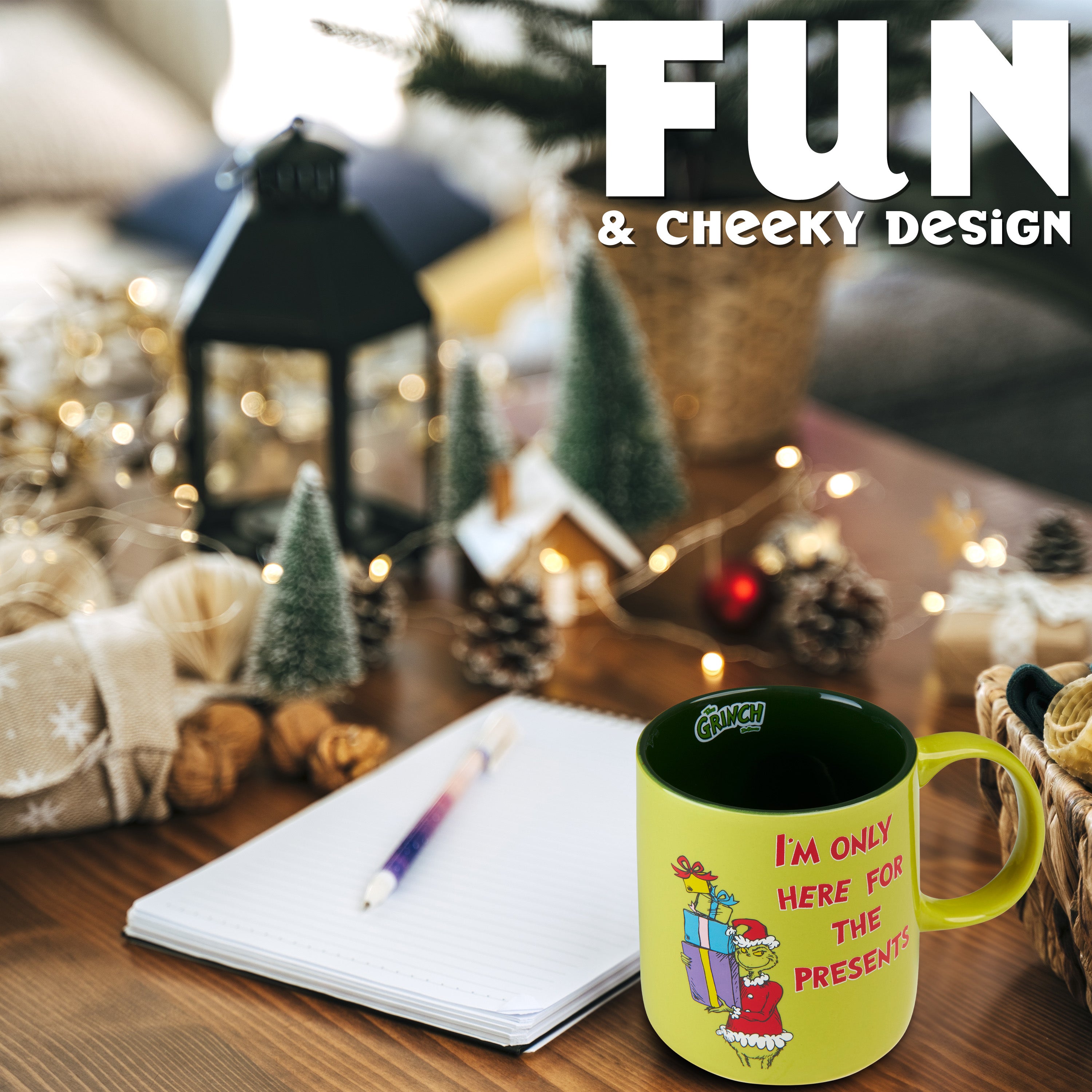 The Grinch Mug and Socks Gift Set Calf Socks and 325ml Mug - Gifts for Him - Get Trend