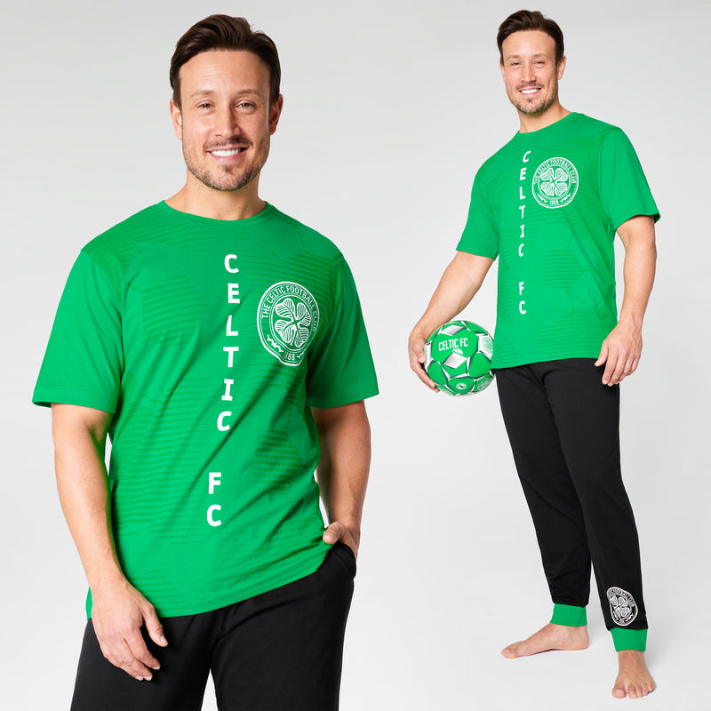Celtic FC Mens Pyjamas Set - GREEN & BLACK - Get Trend