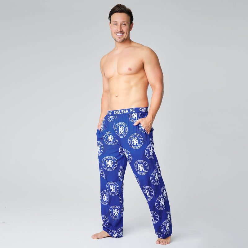 Chelsea FC Mens Pyjamas - Comfy Nightwear Pyjama Bottoms for Men - Get Trend