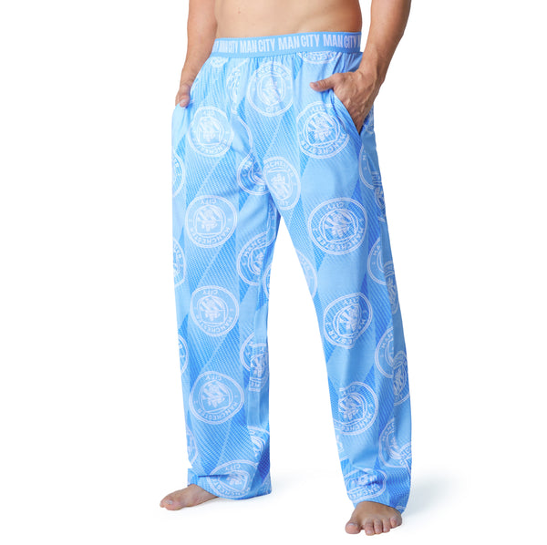 Manchester City FC Mens Pyjama Bottoms - Light Blue - Get Trend