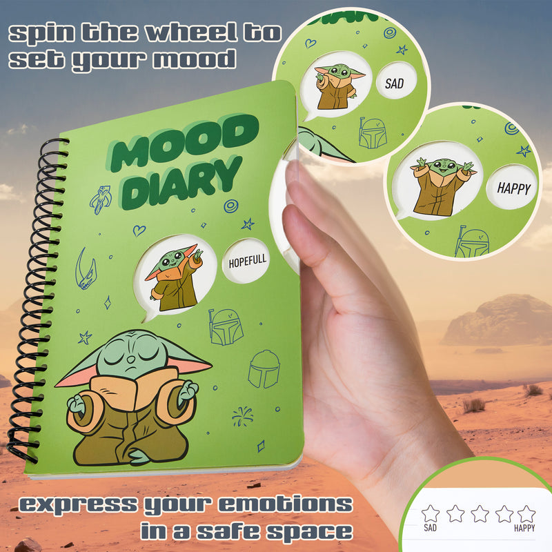 Disney Kids Diary - Baby Yoda Mood Journal with Stickers and Pen - Get Trend