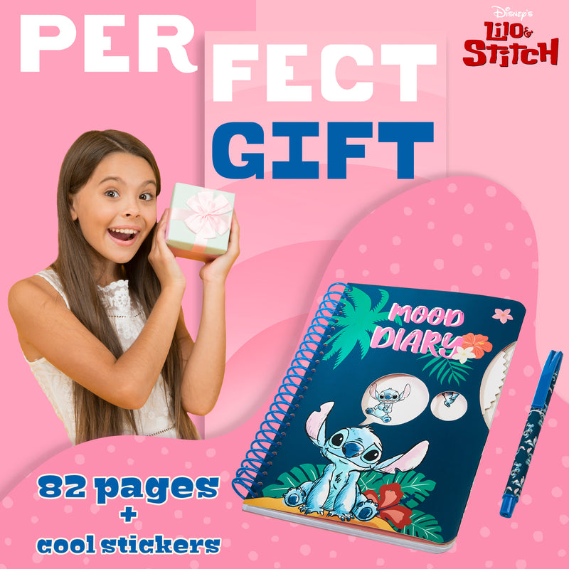 Disney Stitch Kids Diary - Mood Journal with Stickers and Pen - Get Trend