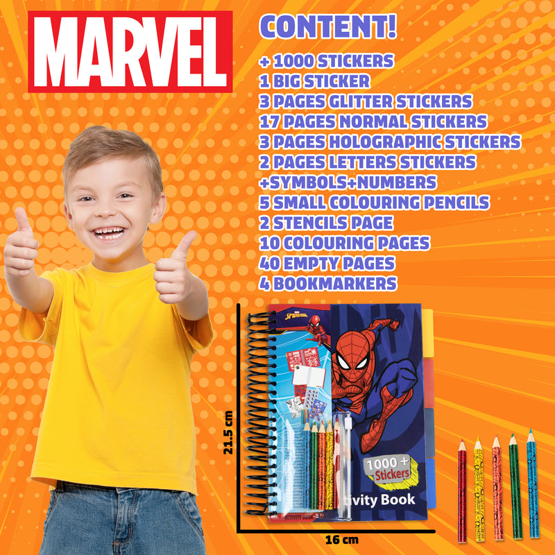 Marvel Boys Sticker Book with Over 1000 Spiderman Stickers - Spiderman - Get Trend