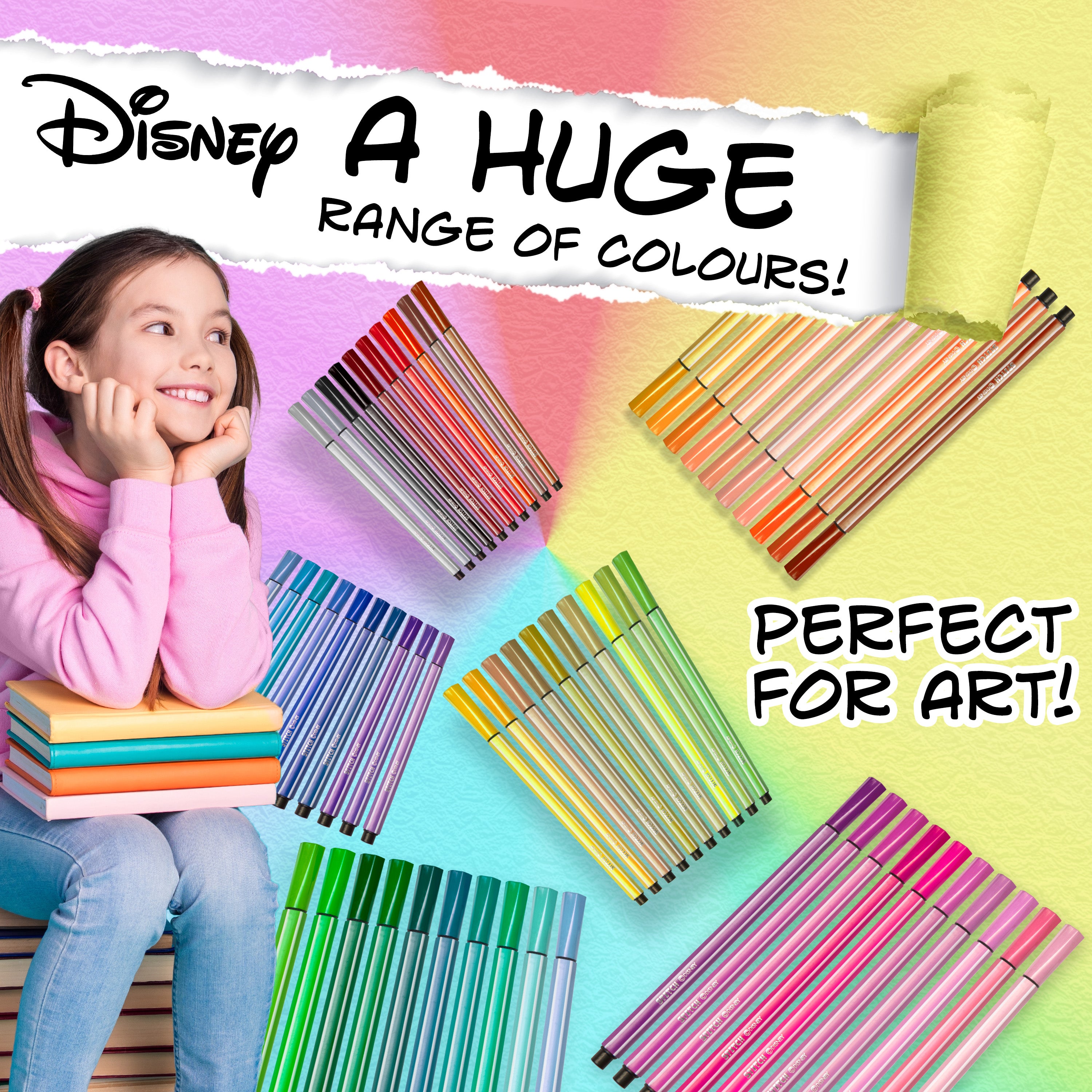 Disney Stitch Colouring Pens for Kids Felt Tip Pens Art Supplies - Stitch Gifts (Blue) - Get Trend