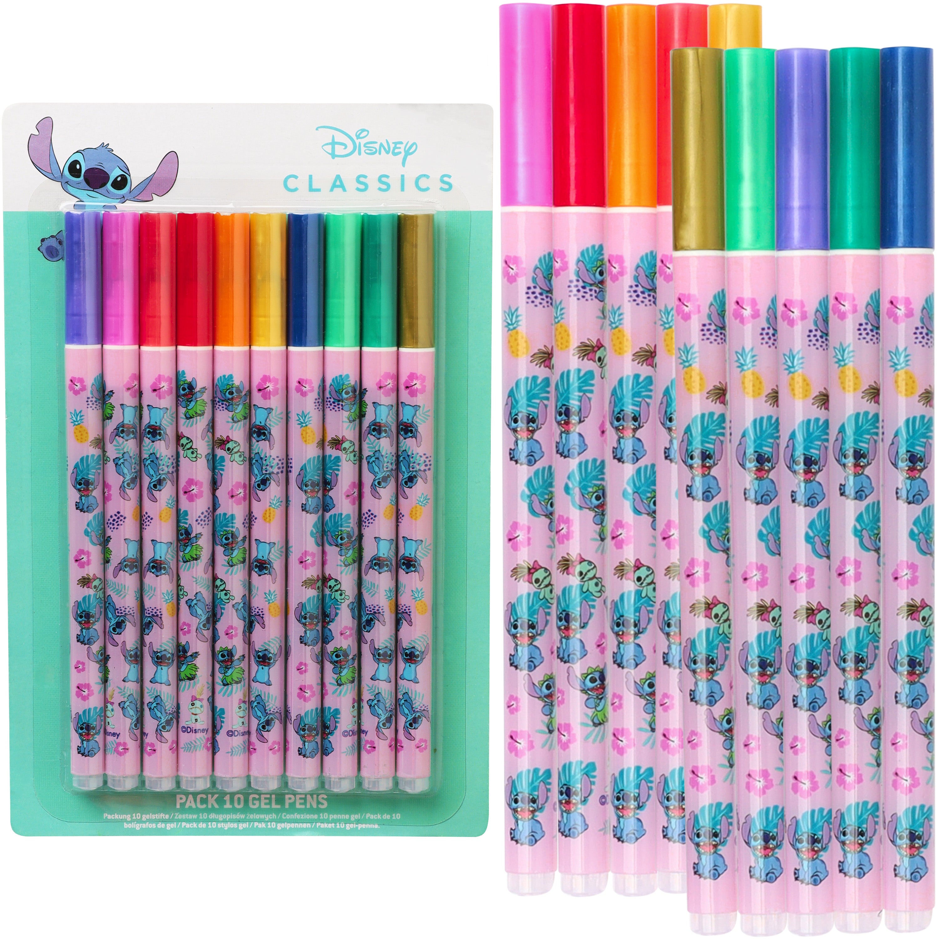 Disney Stitch  Glitter Gel Pens for Kids, Coloured Pens Pack of 10s - Kids Gifts - Get Trend