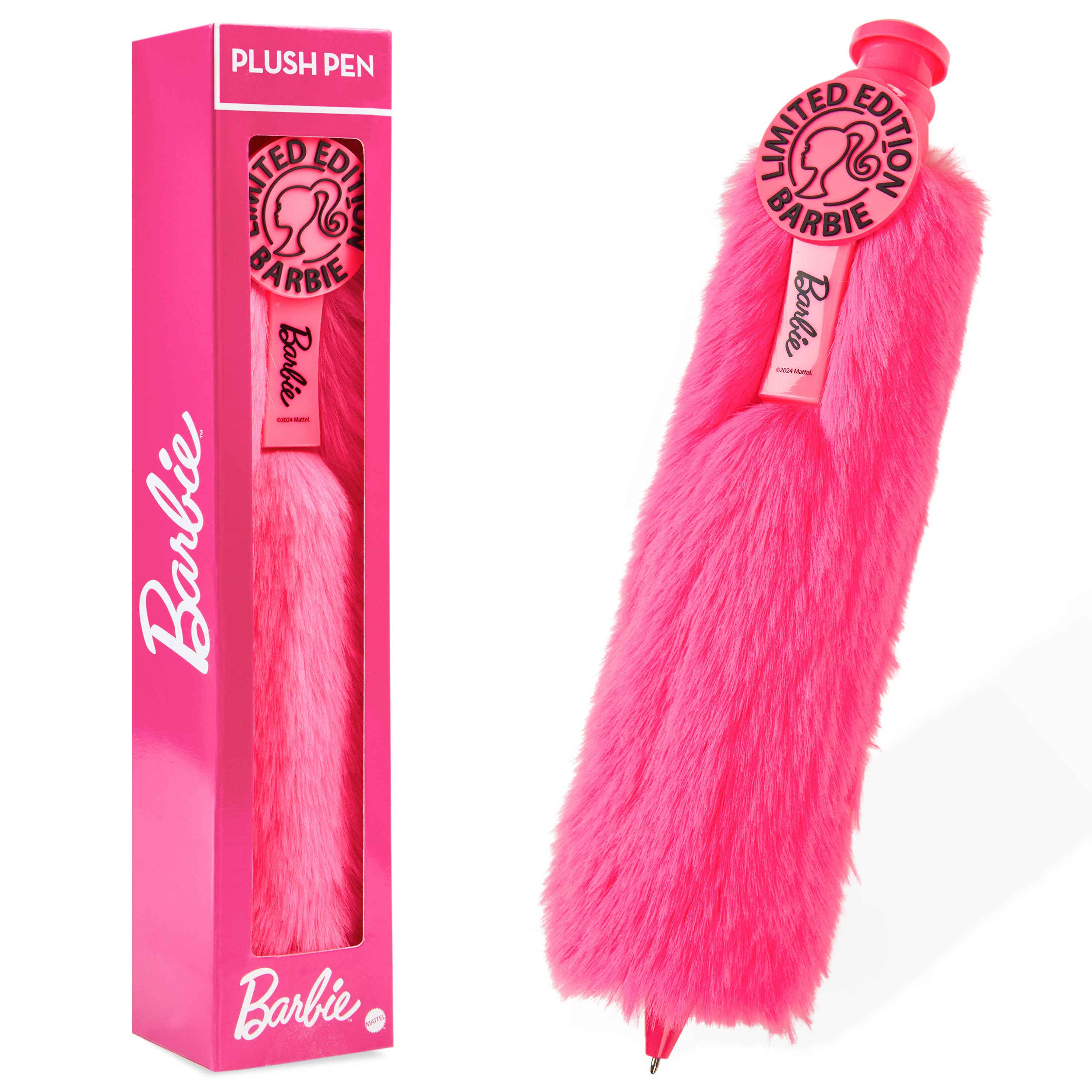 Barbie Retractable Ballpoint Pen Black Ink, Fluffy Novelty Pen - Gifts for Her - Get Trend
