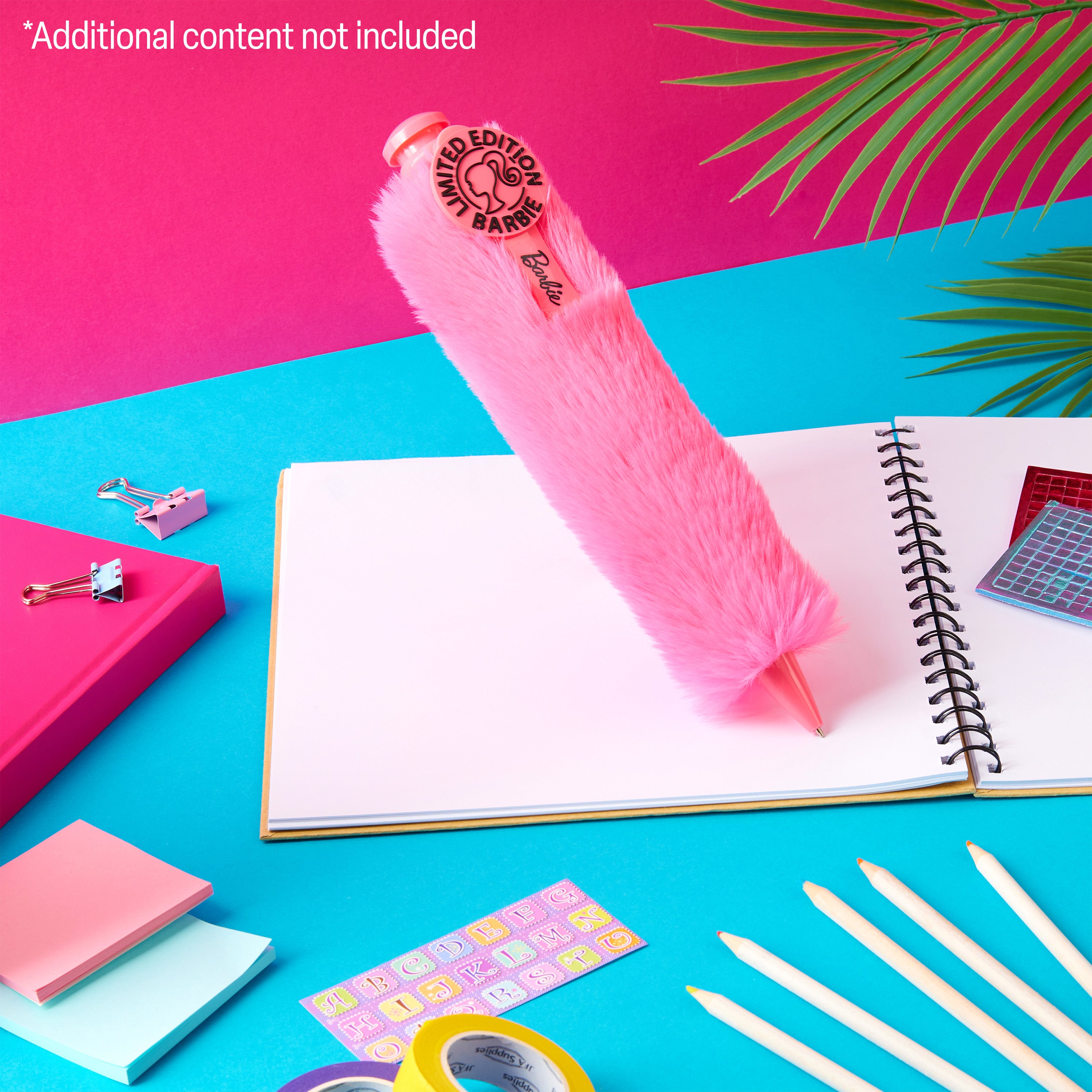 Barbie Retractable Ballpoint Pen Black Ink, Fluffy Novelty Pen - Gifts for Her - Get Trend