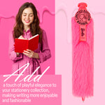 Barbie Retractable Ballpoint Pen Black Ink, Fluffy Novelty Pen - Gifts for Her - Get Trend