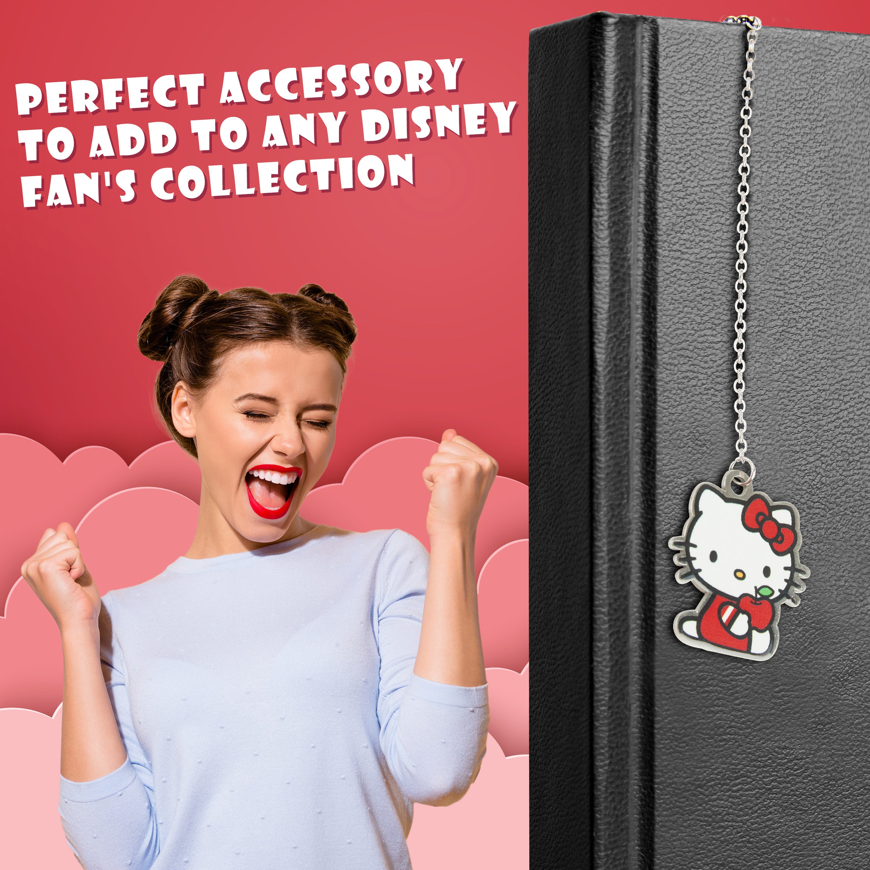 Hello Kitty Metal Bookmark with Hanging Charm, School University Reading Gifts - Get Trend