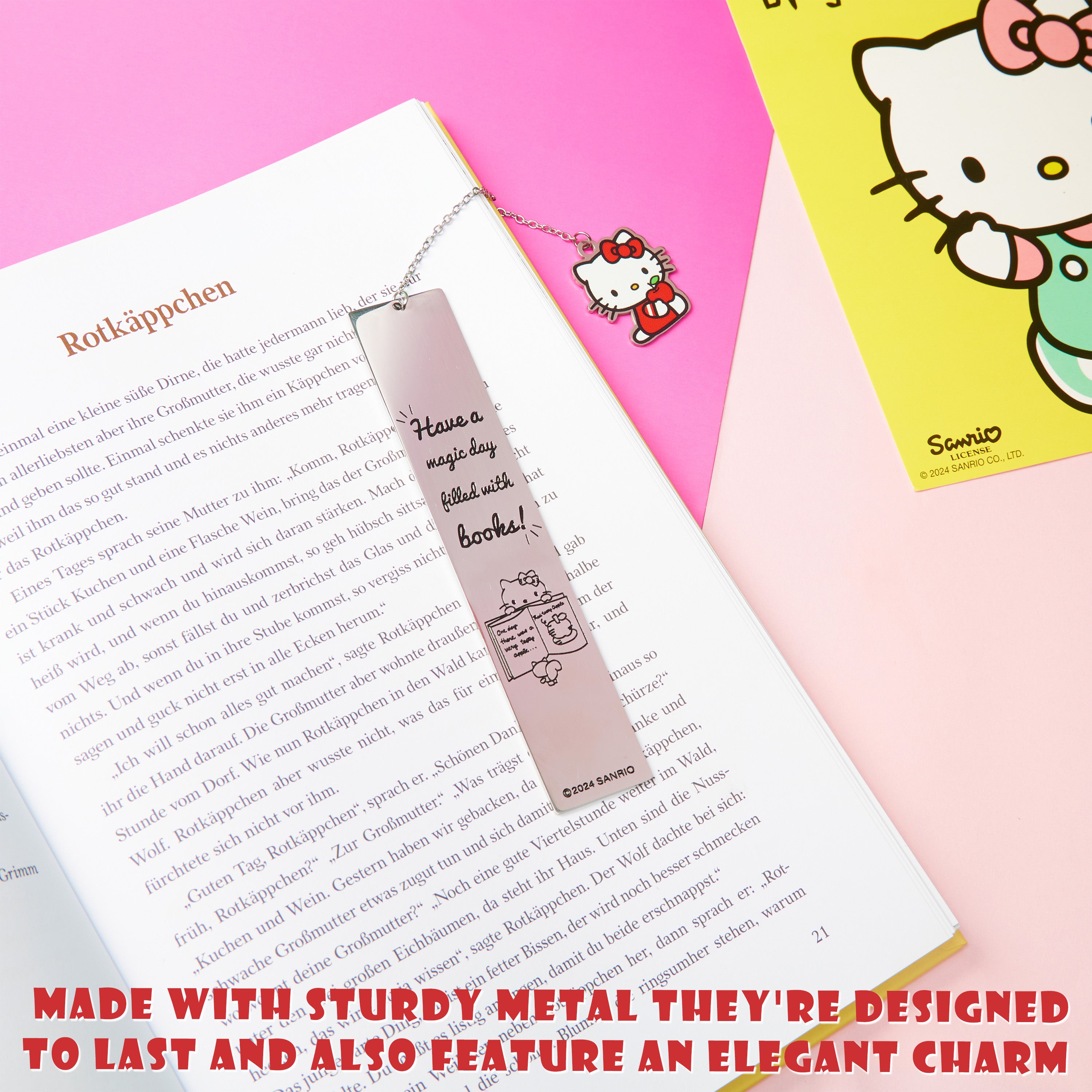 Hello Kitty Metal Bookmark with Hanging Charm, School University Reading Gifts - Get Trend