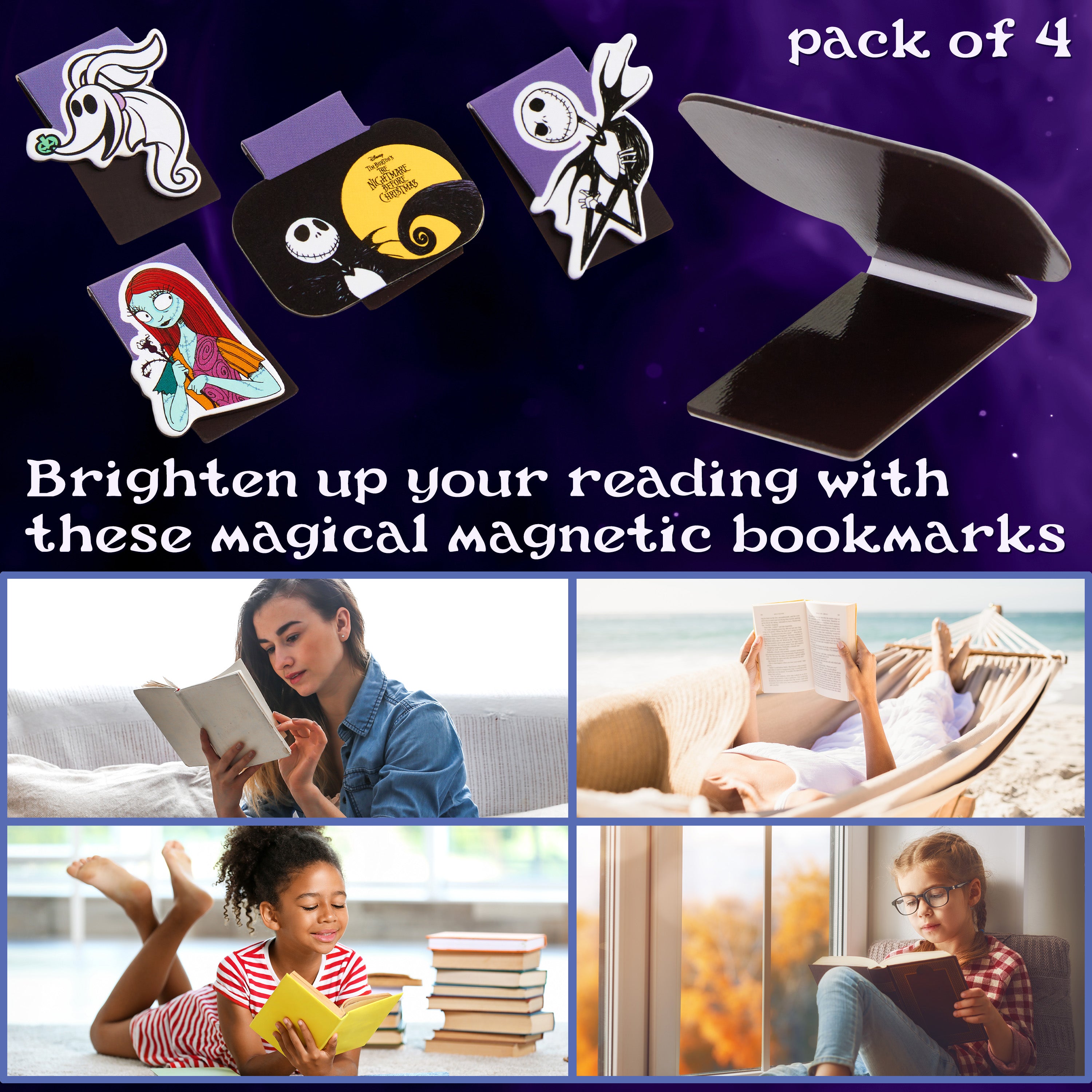 Disney The Nightmare Before Christmas Magnetic Bookmark Page Clip Pack of 4 - Get Trend