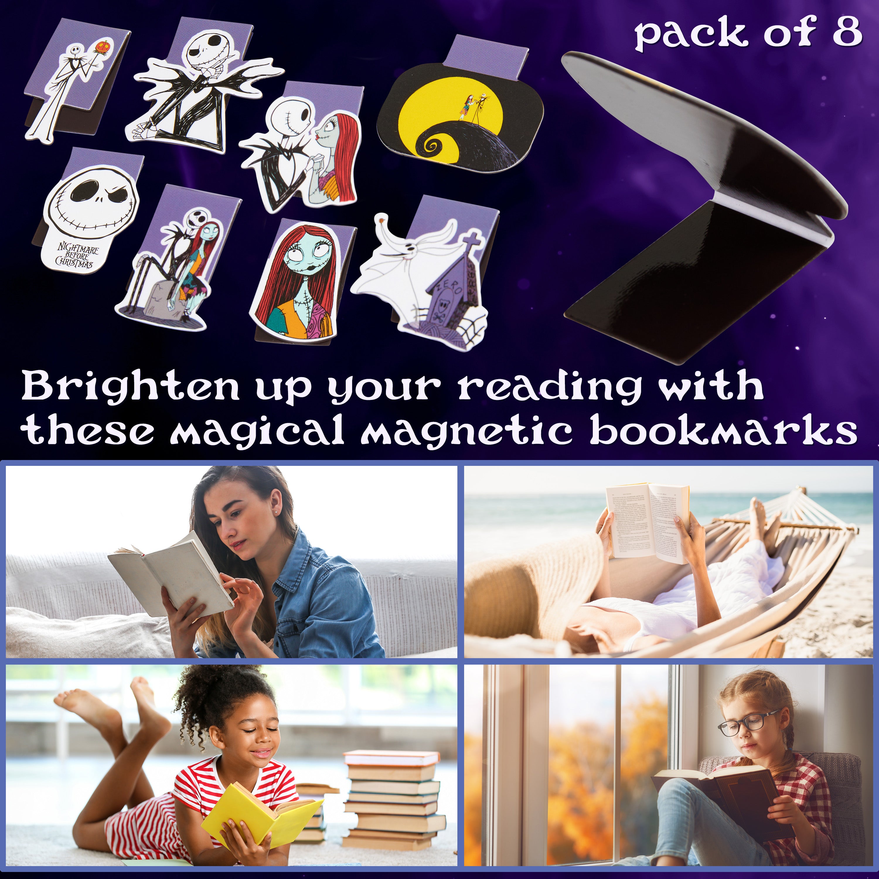 Disney The Nightmare Before Christmas Magnetic Bookmark Page Clip Pack of 8 - Get Trend