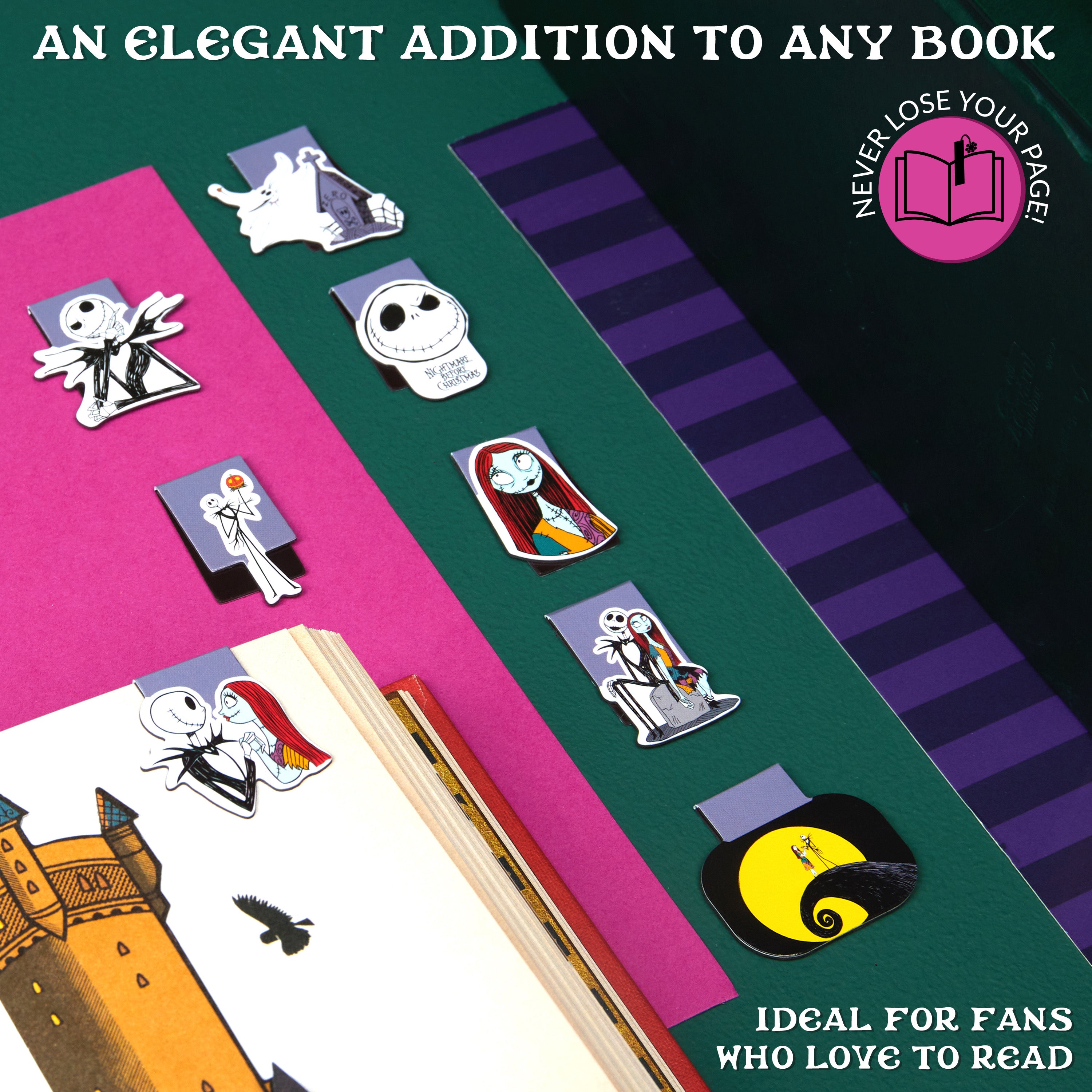 Disney The Nightmare Before Christmas Magnetic Bookmark Page Clip Pack of 8 - Get Trend