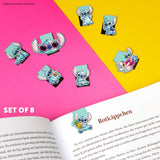 Disney Stitch Magnetic Bookmark Page Clip Pack of 8 - Stitch Gifts for Her (Blue 8 Pack) - Get Trend