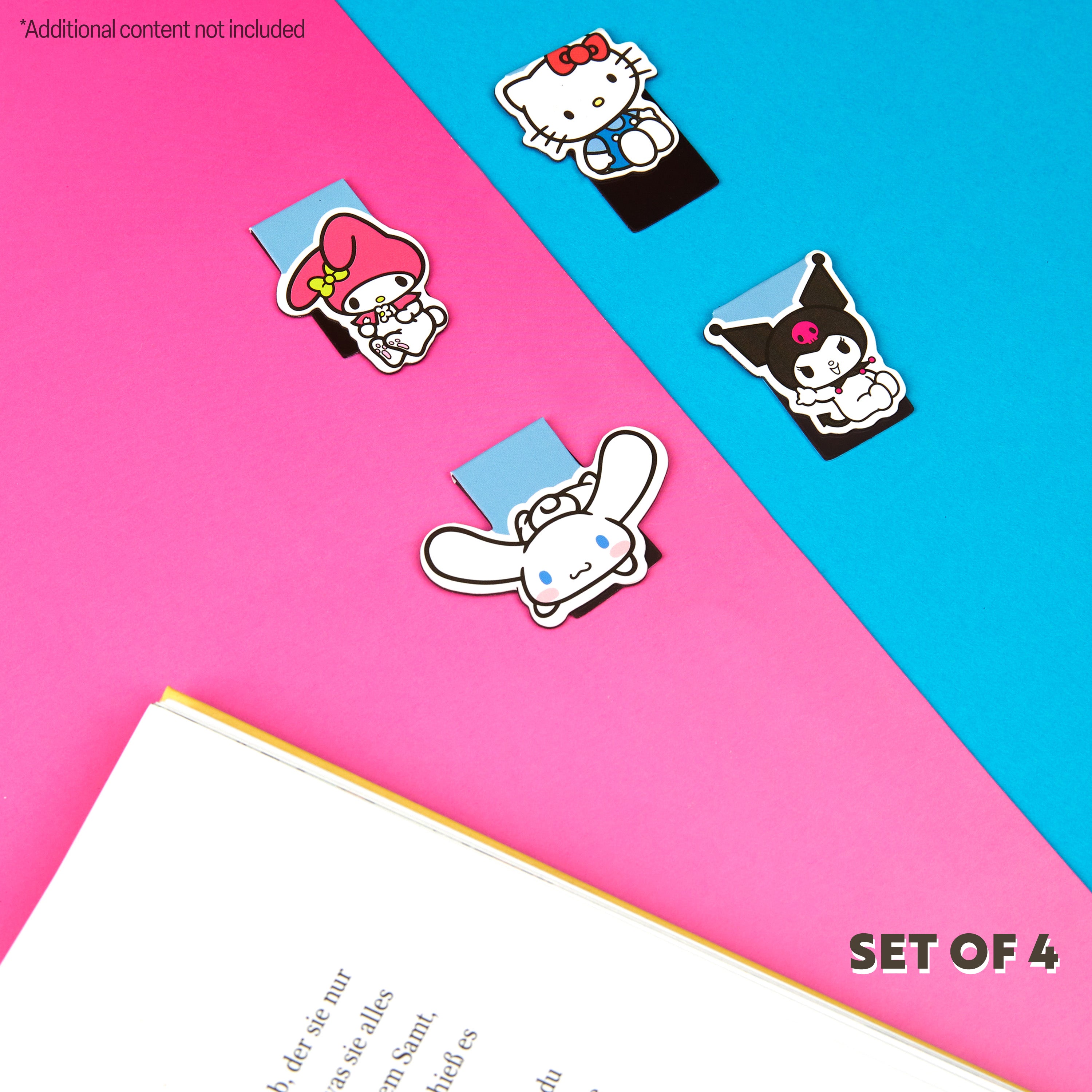 Hello Kitty Magnetic Bookmark Page Clip Pack of 4 School Reading Gifts for Her - Get Trend