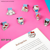 Hello Kitty Magnetic Bookmark Page Clip Pack of 8 School Reading Gifts for Her (Blue 8 Pack) - Get Trend