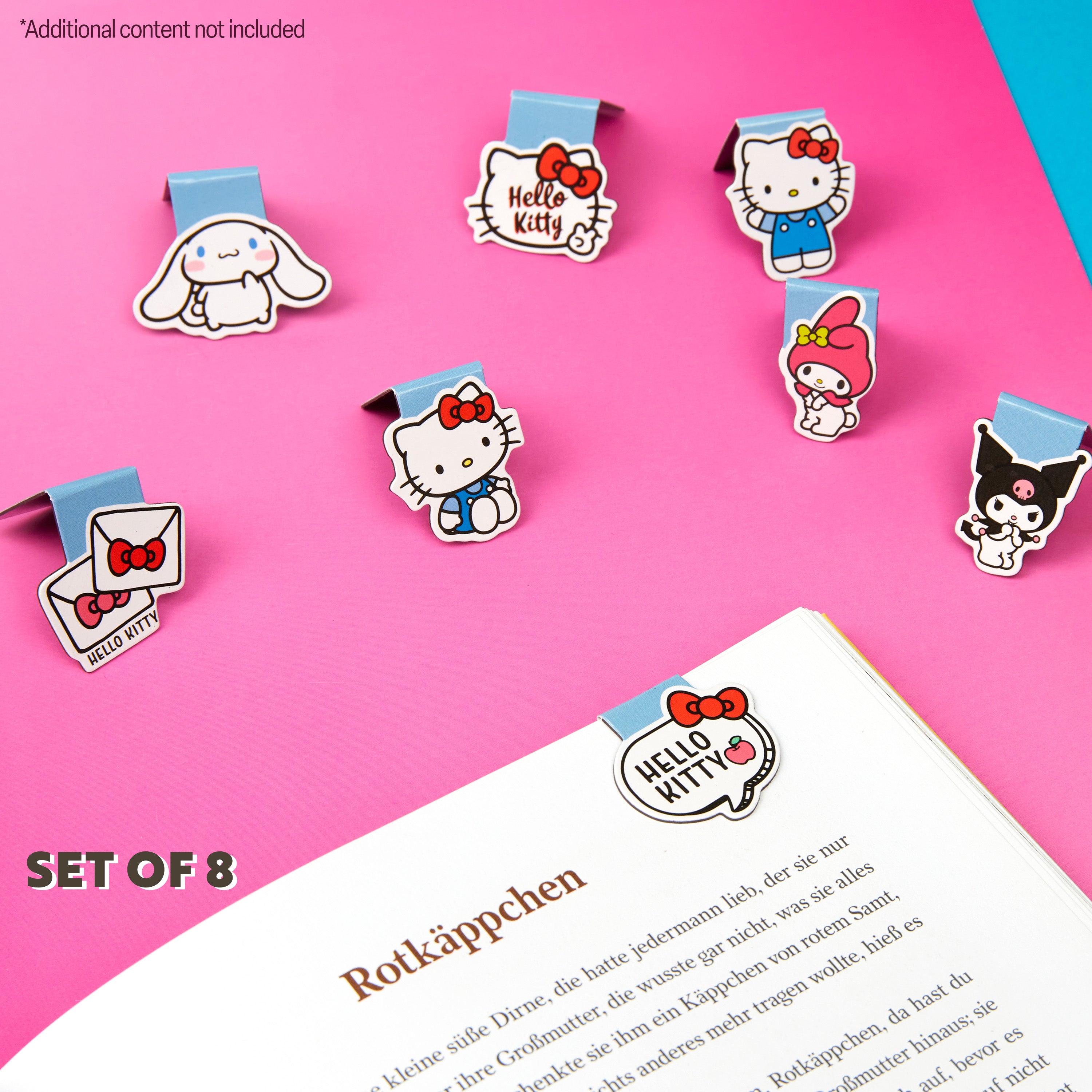 Hello Kitty Magnetic Bookmark Page Clip Pack of 8 School Reading Gifts for Her (Blue 8 Pack) - Get Trend