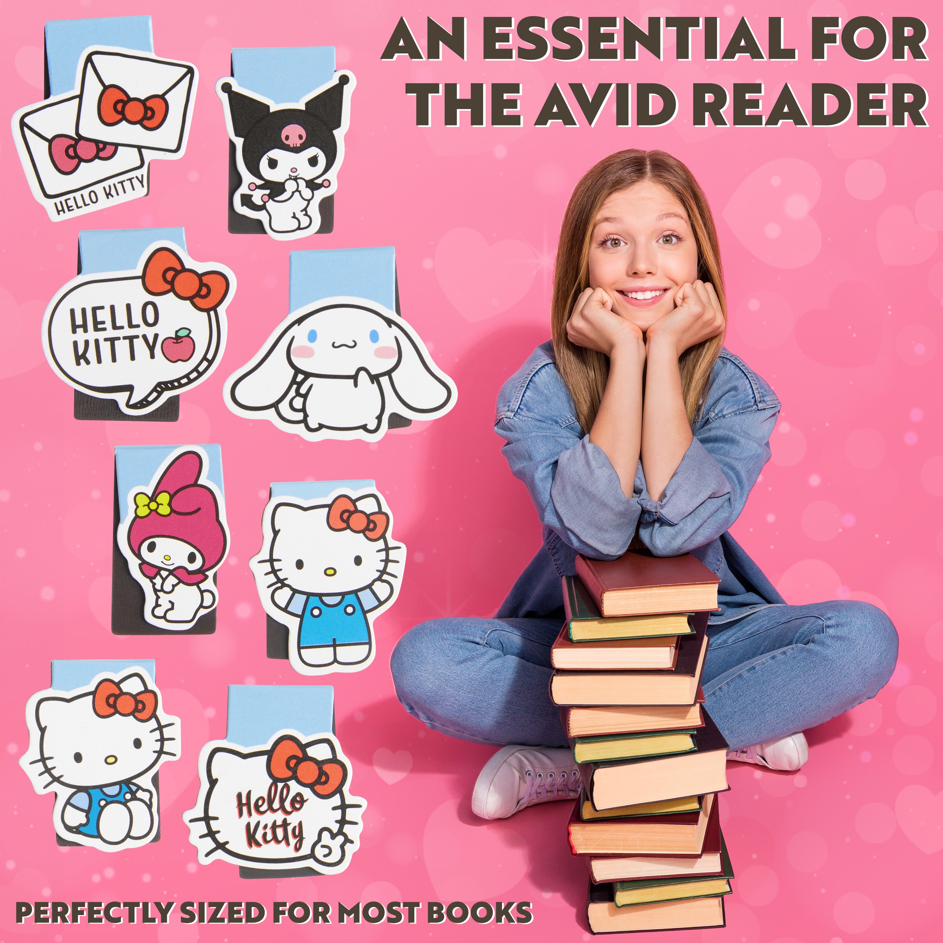 Hello Kitty Magnetic Bookmark Page Clip Pack of 8 School Reading Gifts for Her (Blue 8 Pack) - Get Trend
