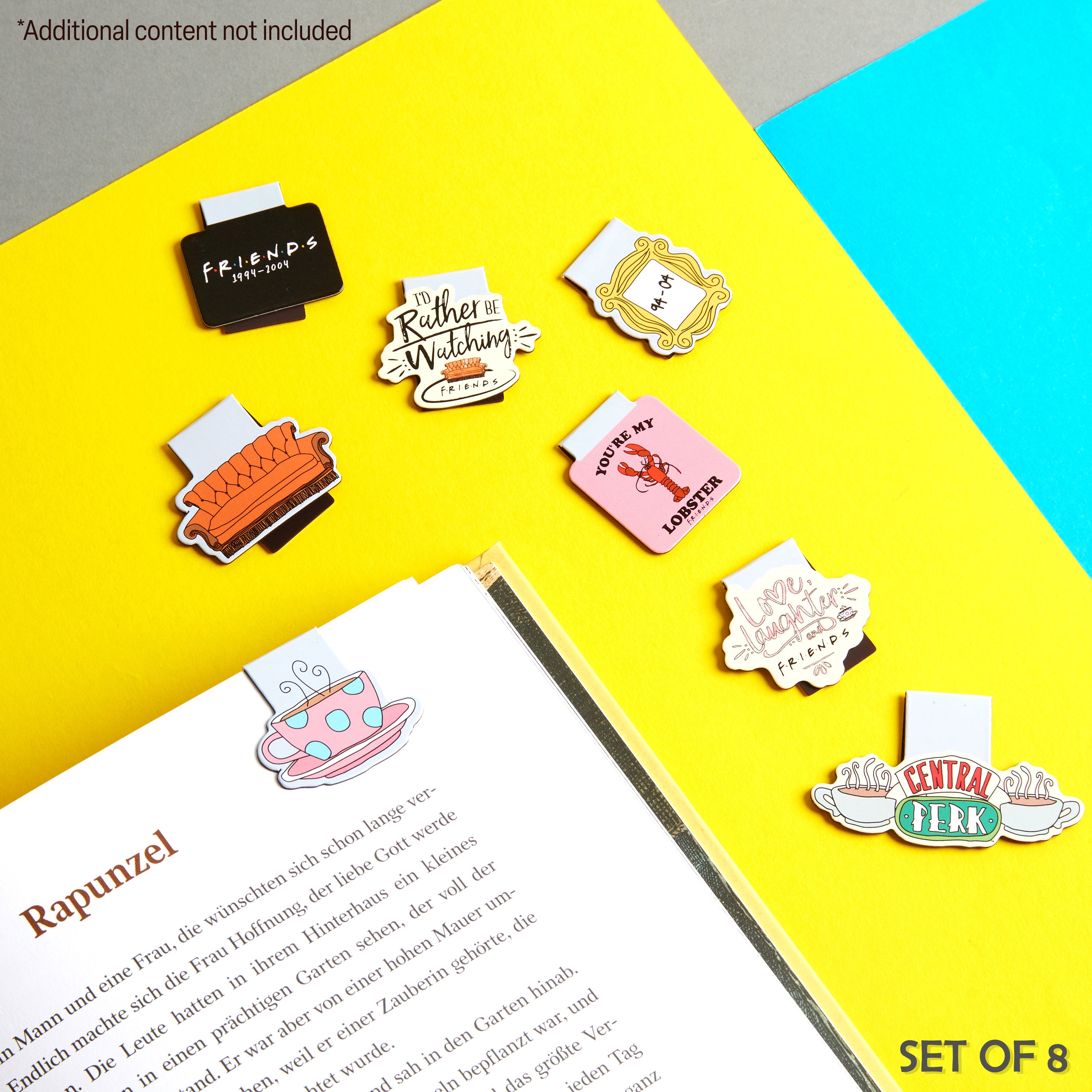 FRIENDS Magnetic Bookmark Page Clip Pack of 8 School Reading Gifts - Get Trend