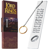 Lord of The Rings Metal Bookmarks Adults Teens Kids with Gift Box Book Marker with Quote and Charm - School University Graduation Reading Gift Box (Silver with Ring) - Get Trend
