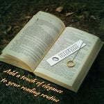 Lord of The Rings Metal Bookmarks Adults Teens Kids with Gift Box Book Marker with Quote and Charm - School University Graduation Reading Gift Box (Silver with Ring) - Get Trend