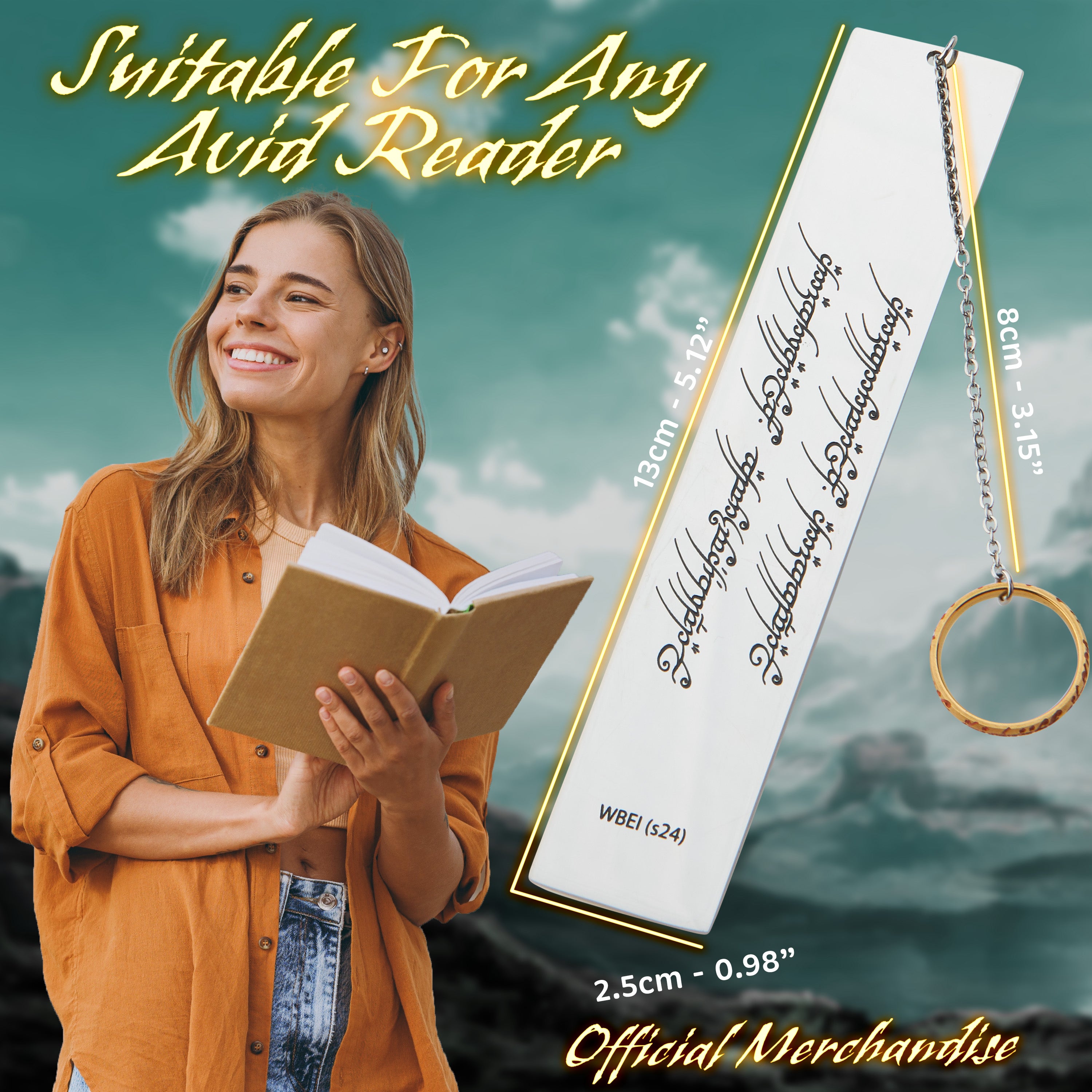 Lord of The Rings Metal Bookmarks Adults Teens Kids with Gift Box Book Marker with Quote and Charm - School University Graduation Reading Gift Box (Silver with Ring) - Get Trend