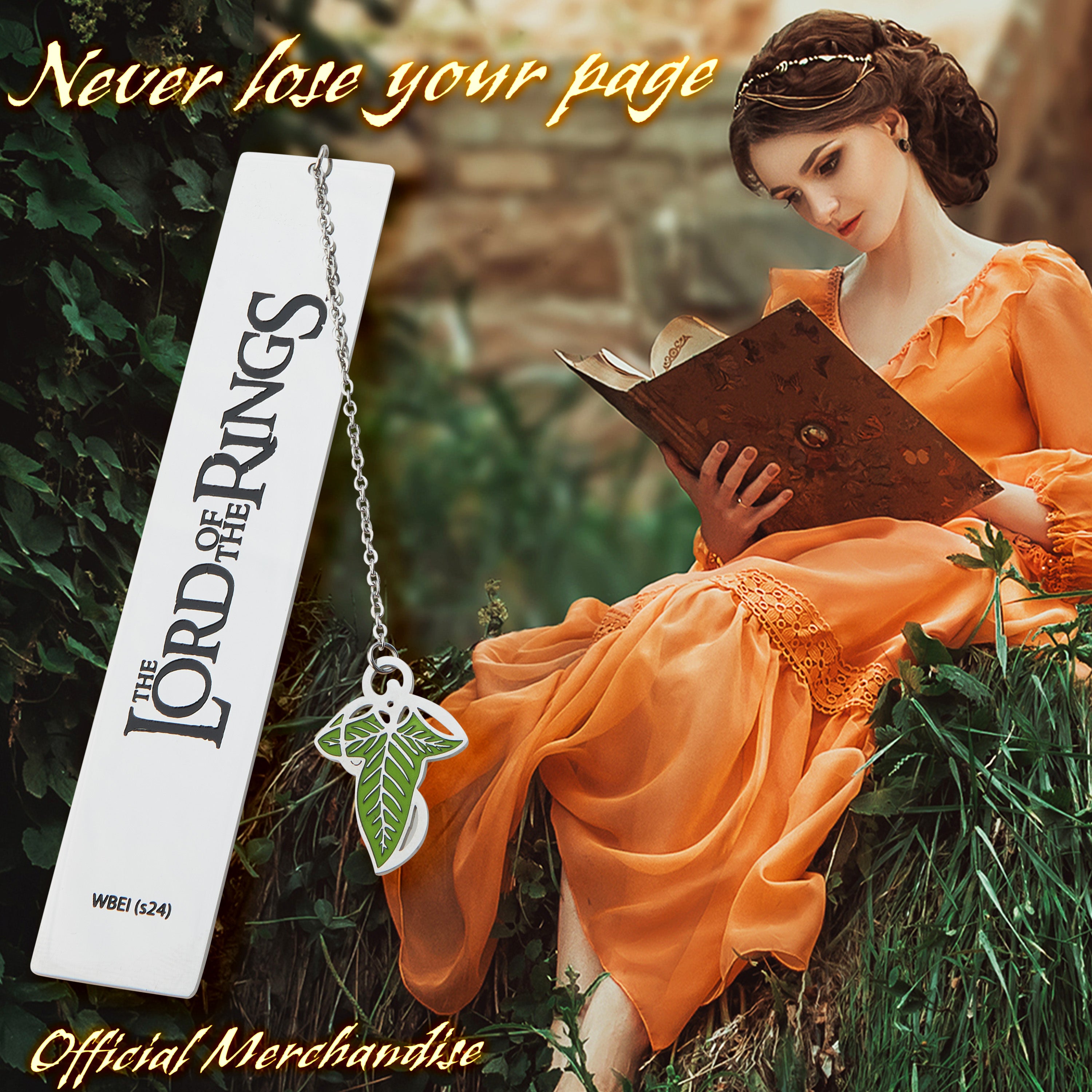 Lord of The Rings Metal Bookmarks Adults Teens Kids with Gift Box Book Marker with Quote and Charm - School University Graduation Reading Gift Box (Silver with Leaf) - Get Trend